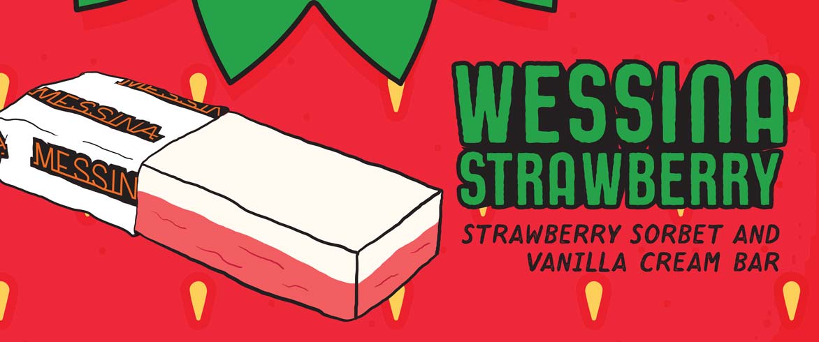 Gelato Messina's Wessina Strawberry available from their van at North Bondi Beach.
