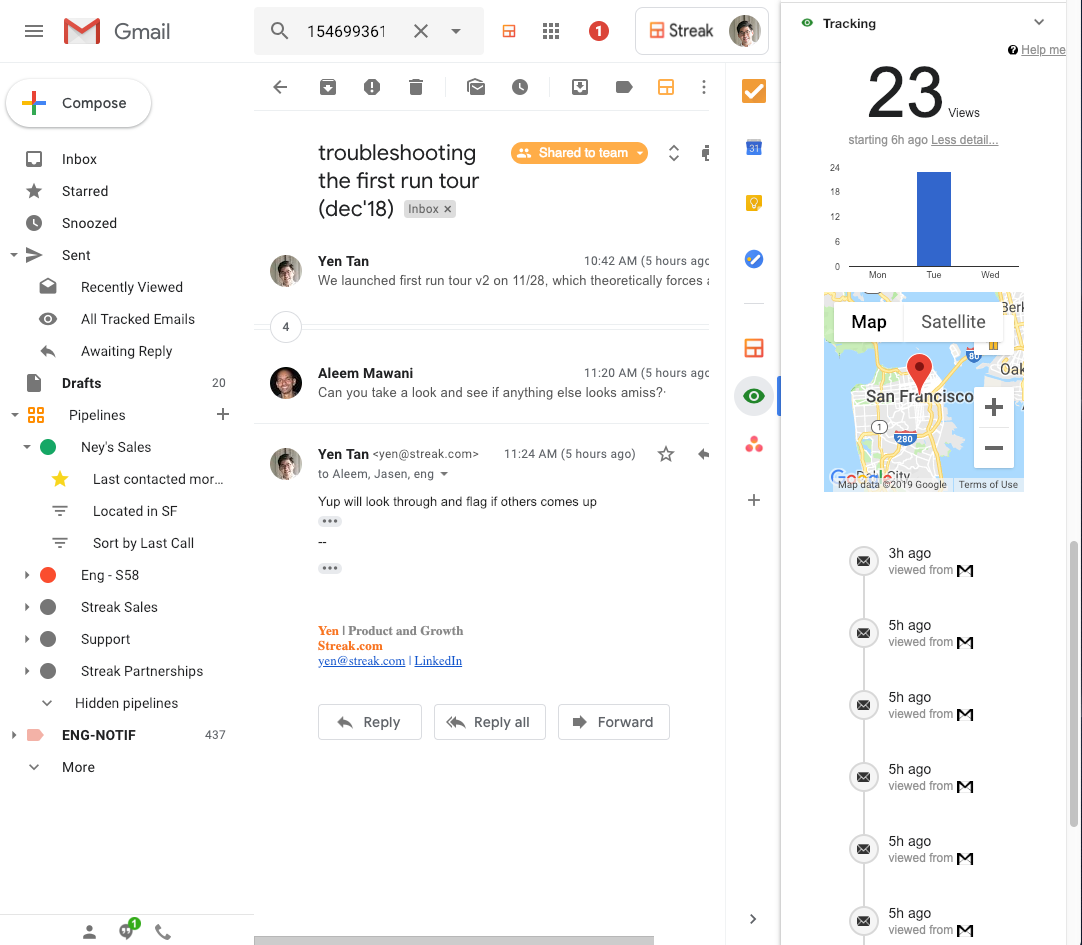 email tracking streak crm