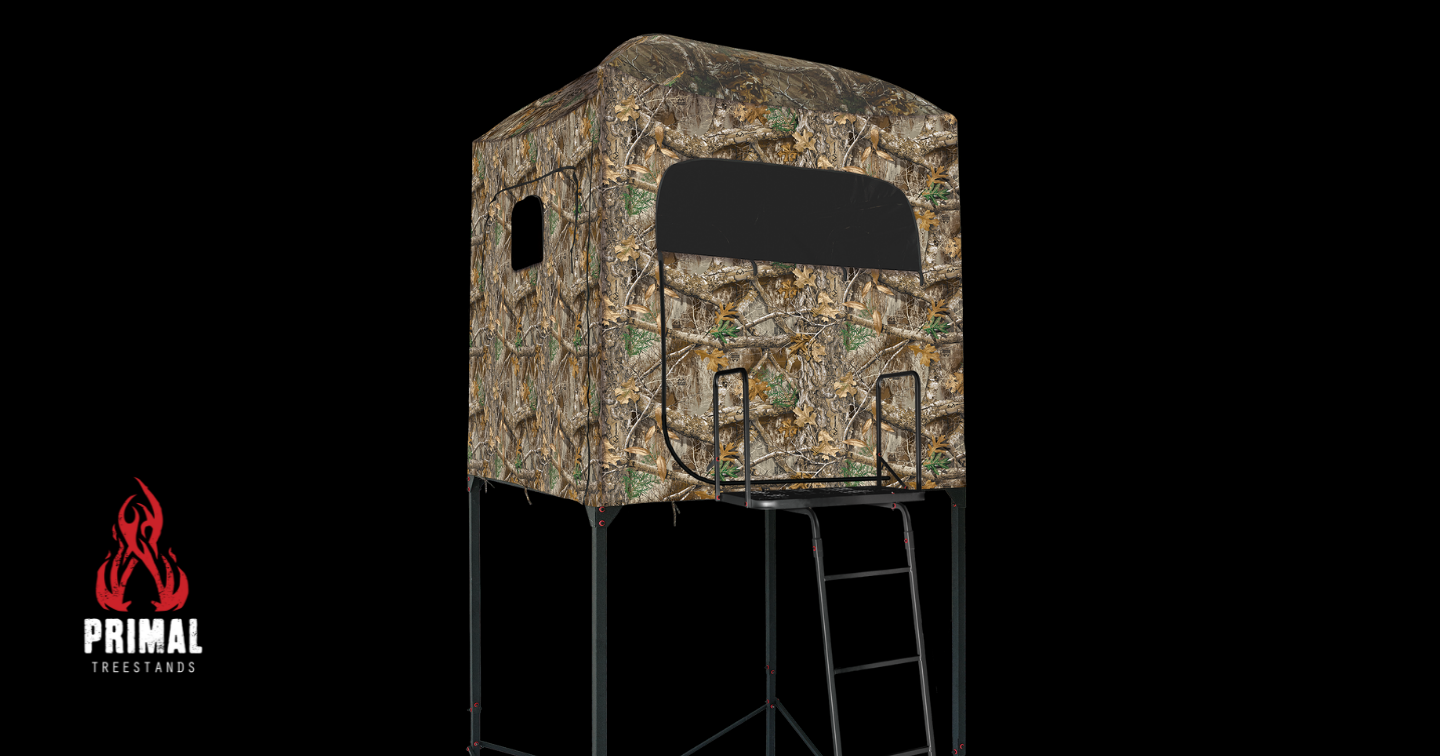 The Hideout 7' Deluxe Quad Pod with Blind Enclosure | Primal Treestands