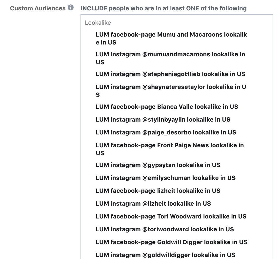 Target audiences in ads manager