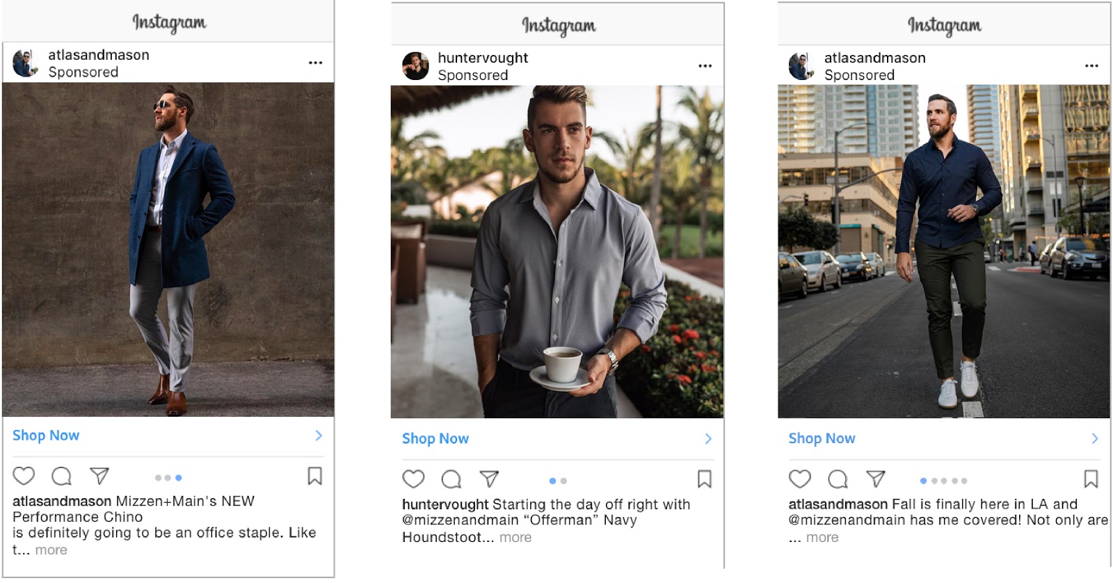 Examples of influencer dark posts