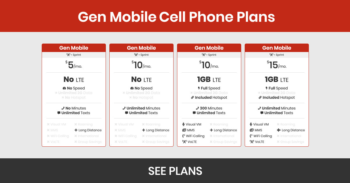 Gen Mobile Plans, Prices, & Features BestPhonePlans
