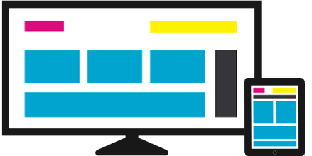 A desktop and a tablet using an Interactive experience