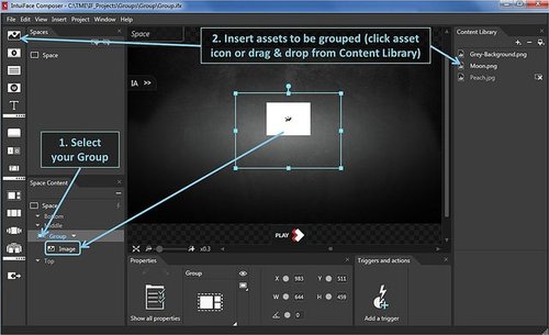 Overview of Group Collection feature on Intuiface Composer