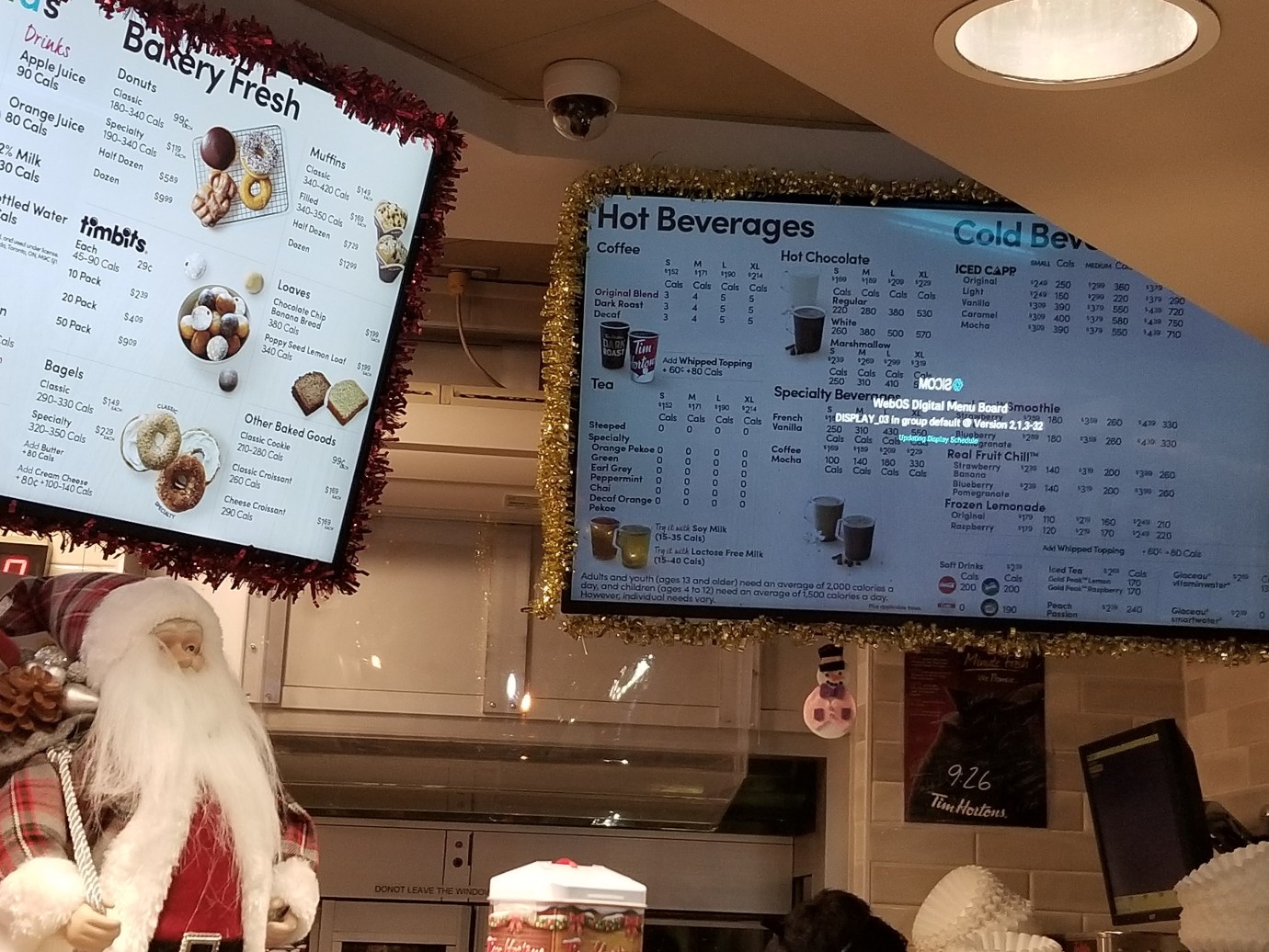 Digital Menu Board during Christmas