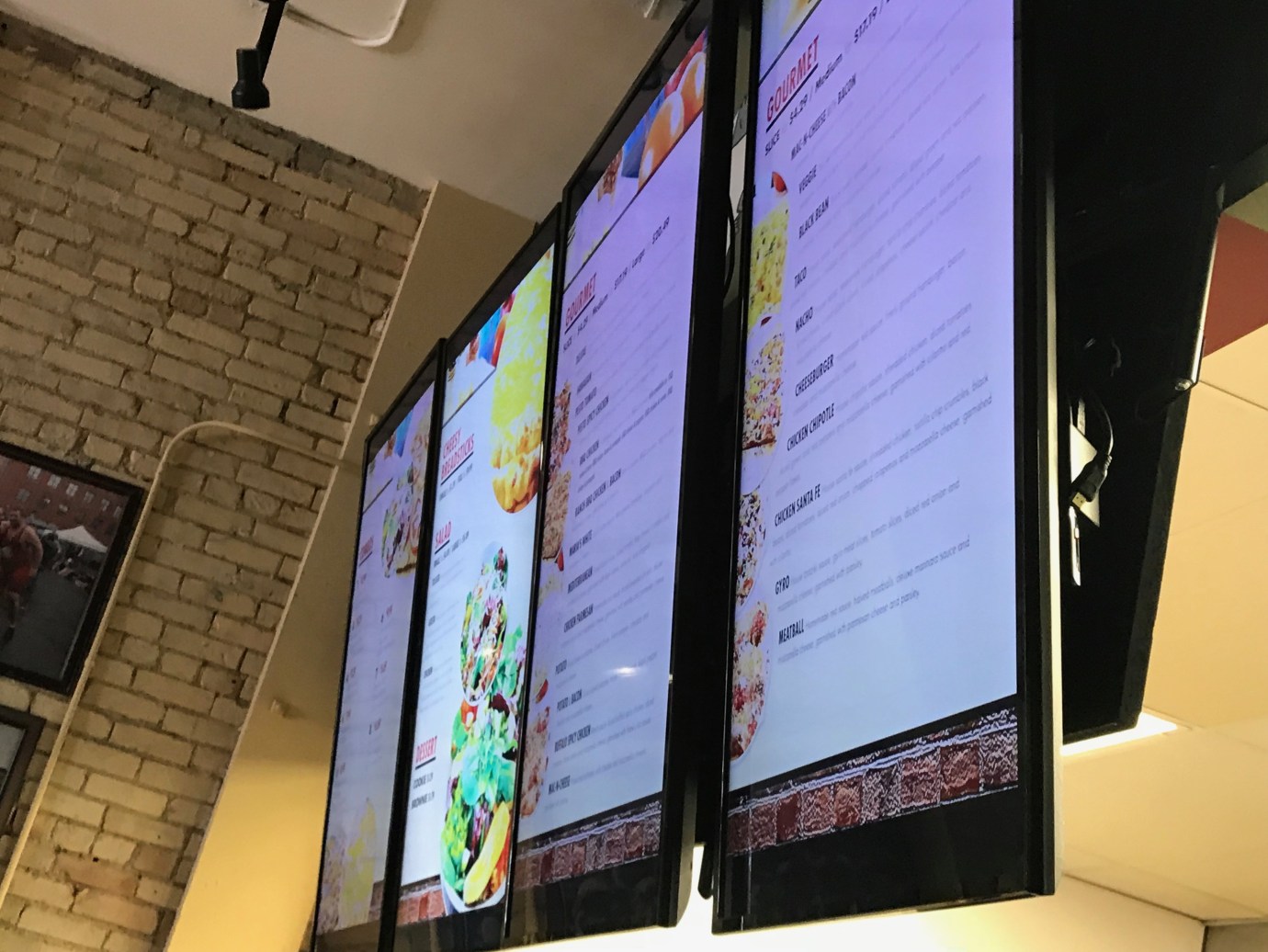 Digital Menu Board in a quick service restaurant