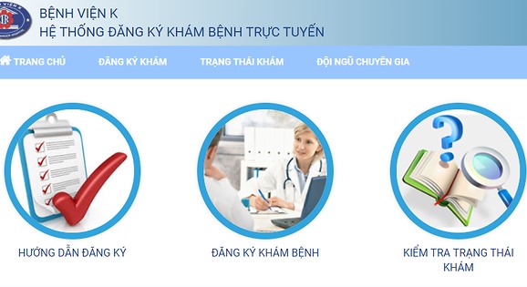 Đặt khám trực tuyến tại Bệnh viện K