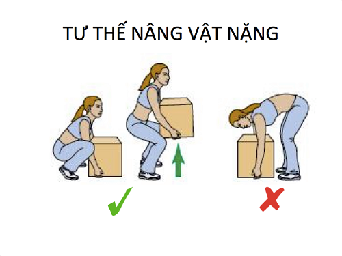 Tư thế nâng đồ vật nặng đúng cách
