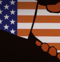 Gif of hands shaking between US and Soviet Union