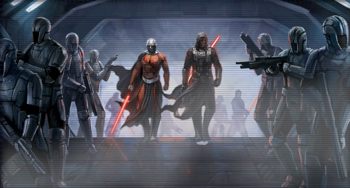 Darth Malak and Darth Revan with Sithtroopers