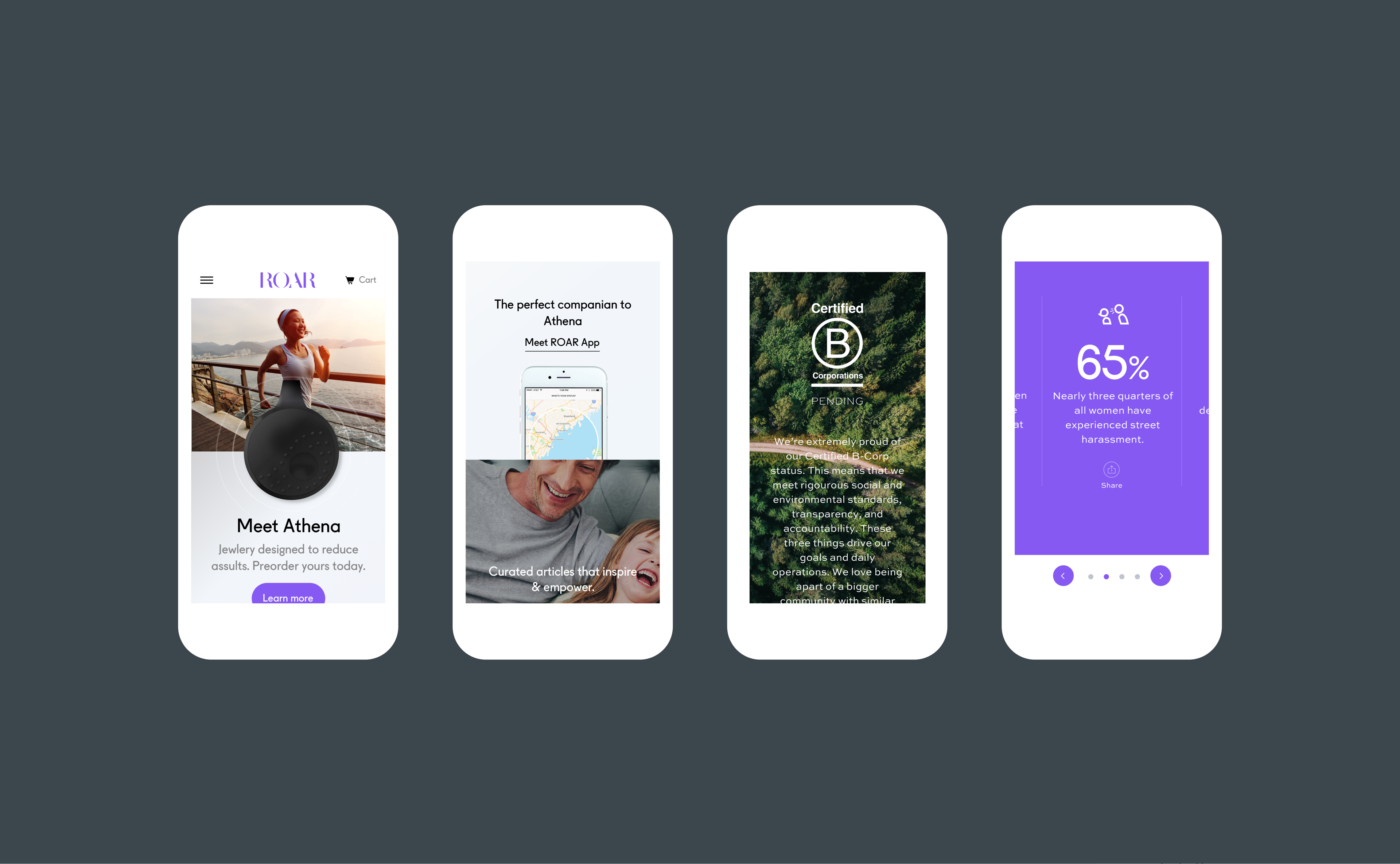 Roar for Good mobile website design by RocketAir