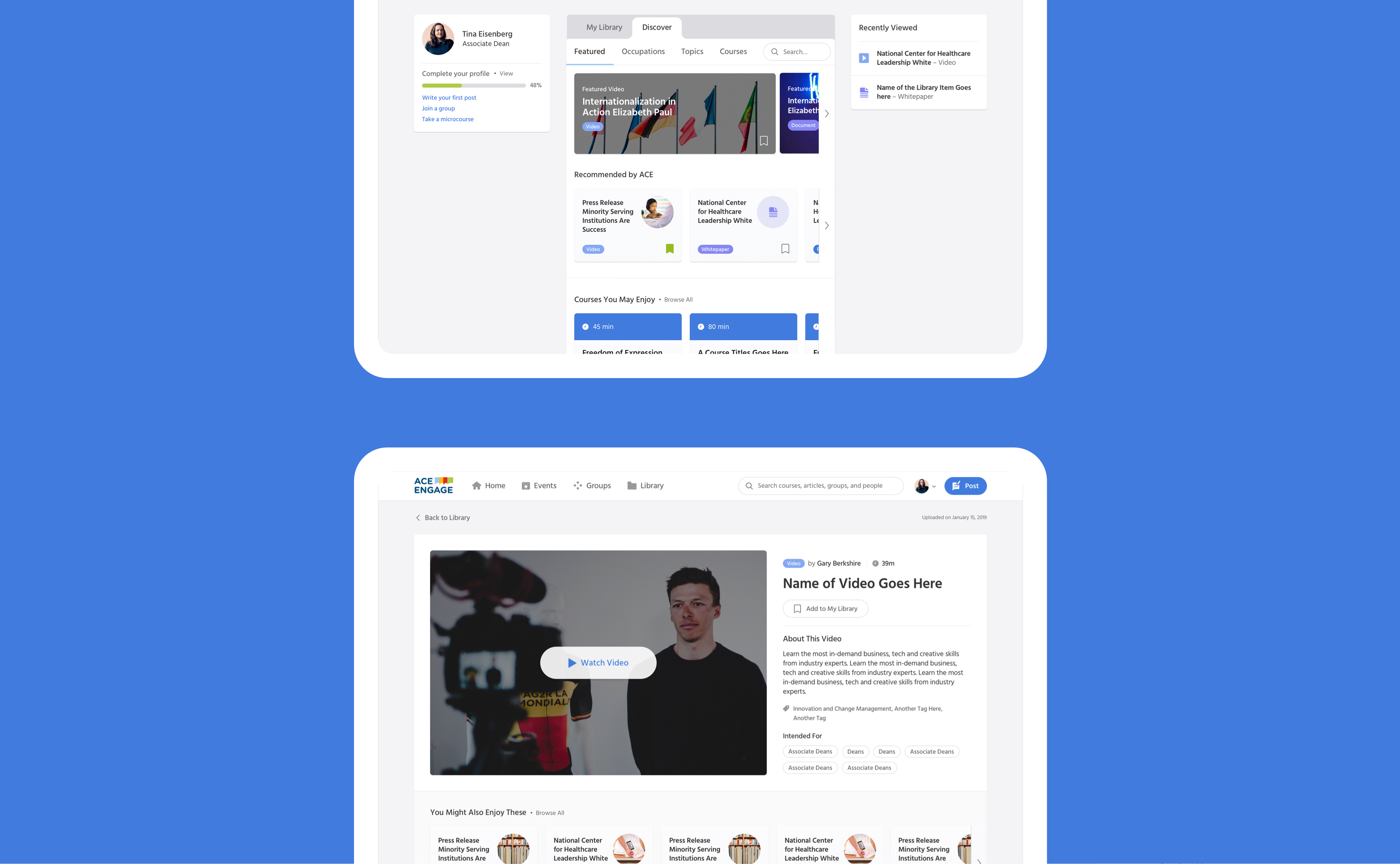 ACE website design for course library by RocketAir