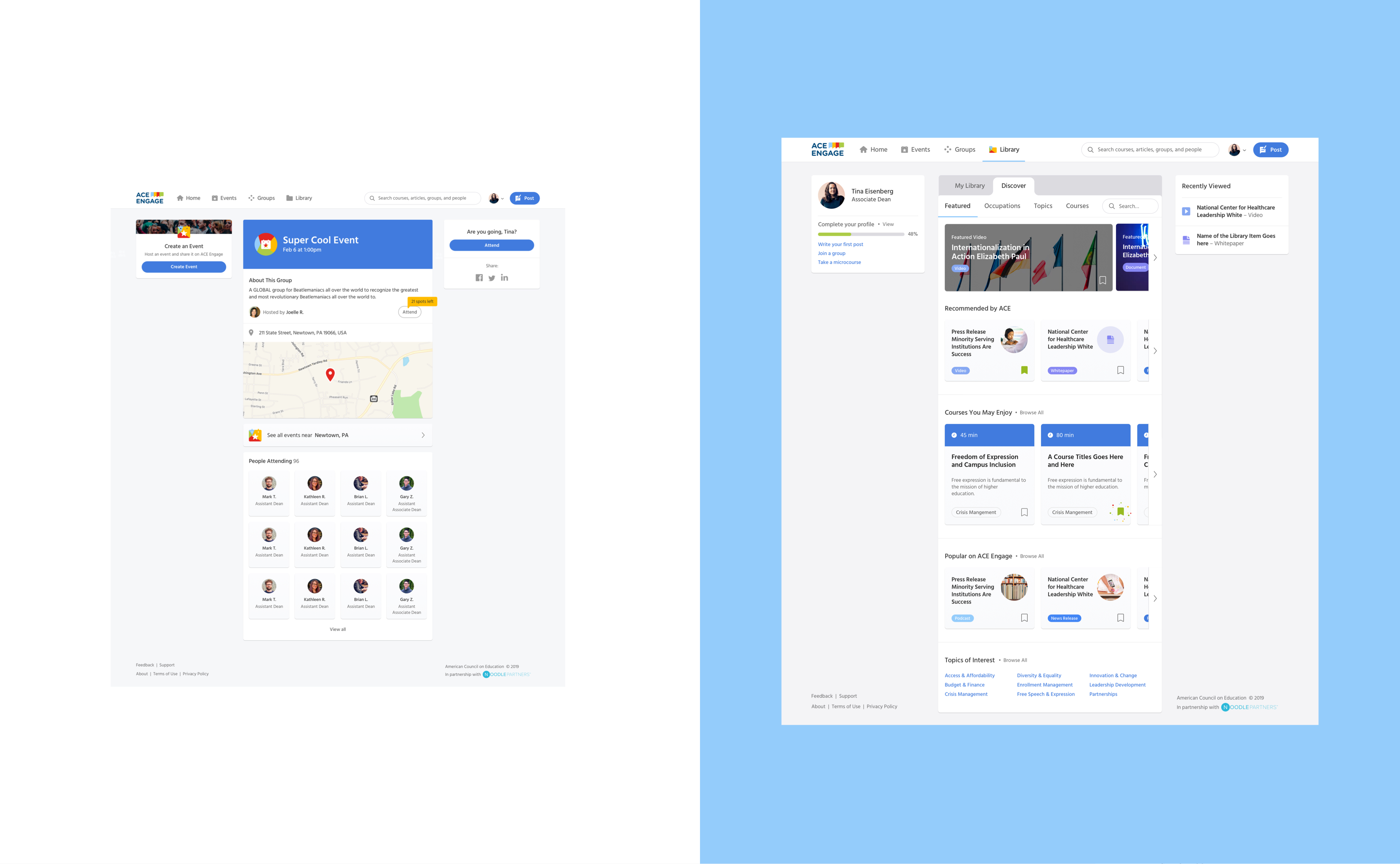 ACE responsive website design for education social network by RocketAir
