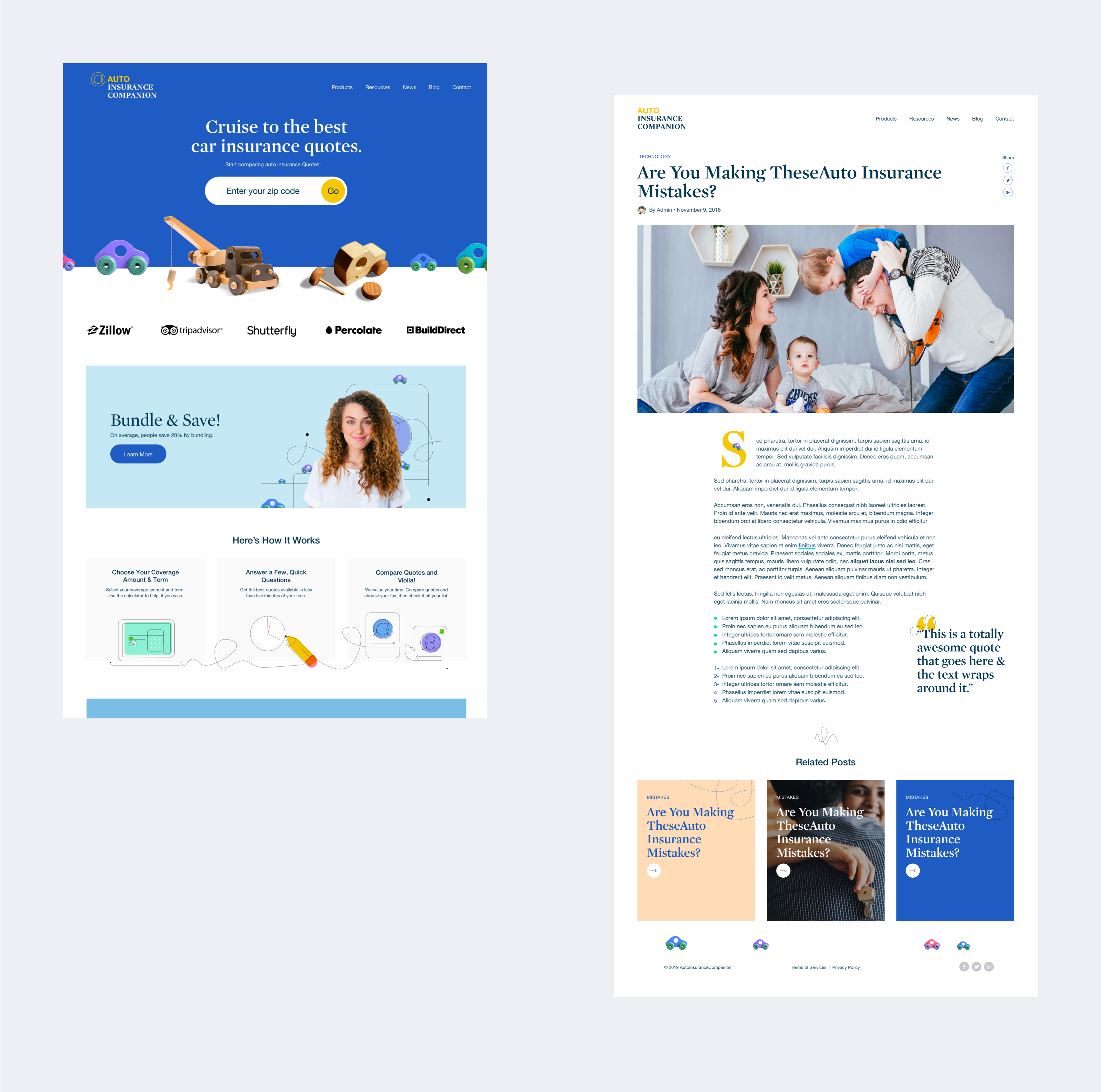 Auto Insurance Companion responsive website design by RocketAir