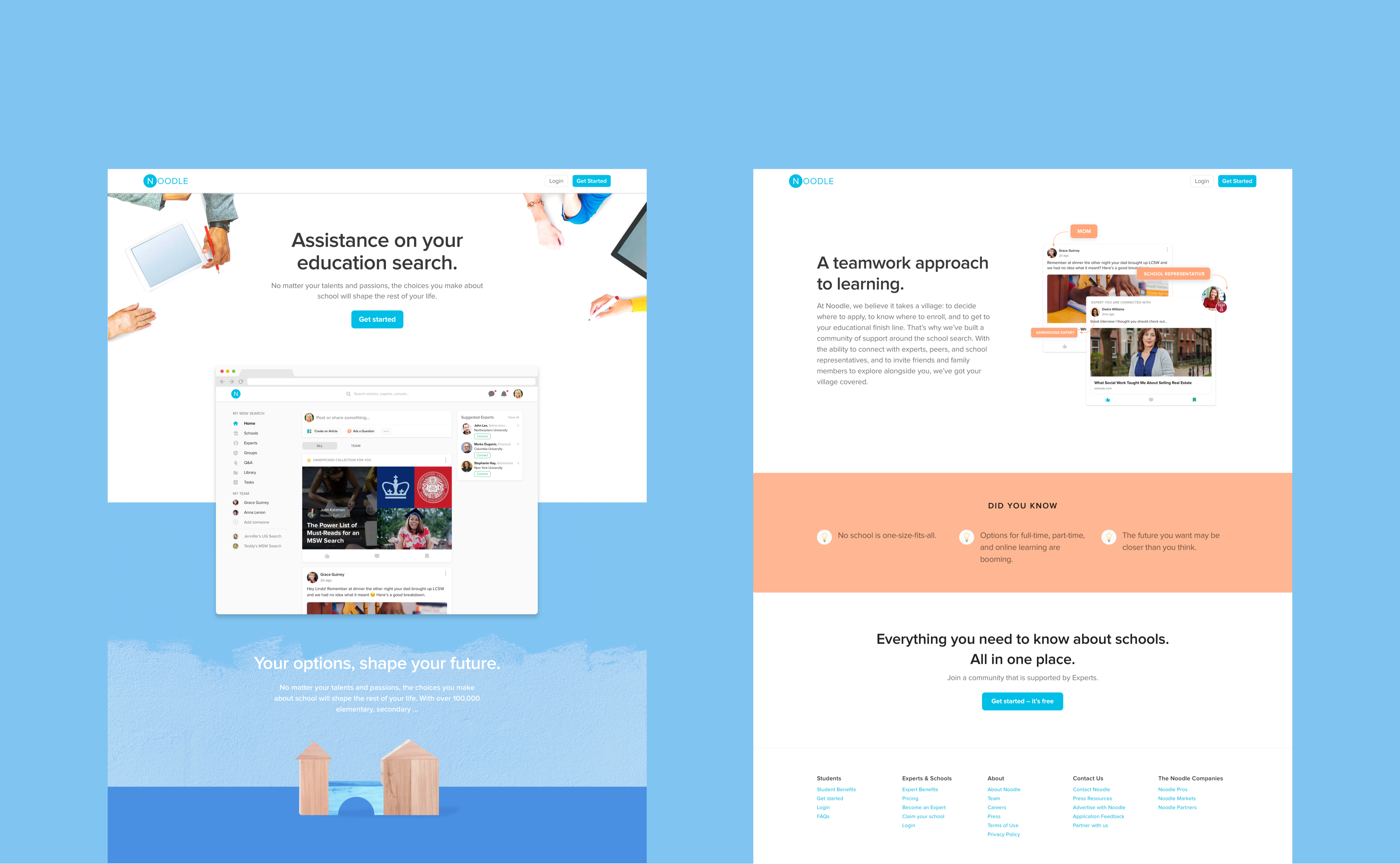 Noodle Education marketing website responsive design by RocketAir