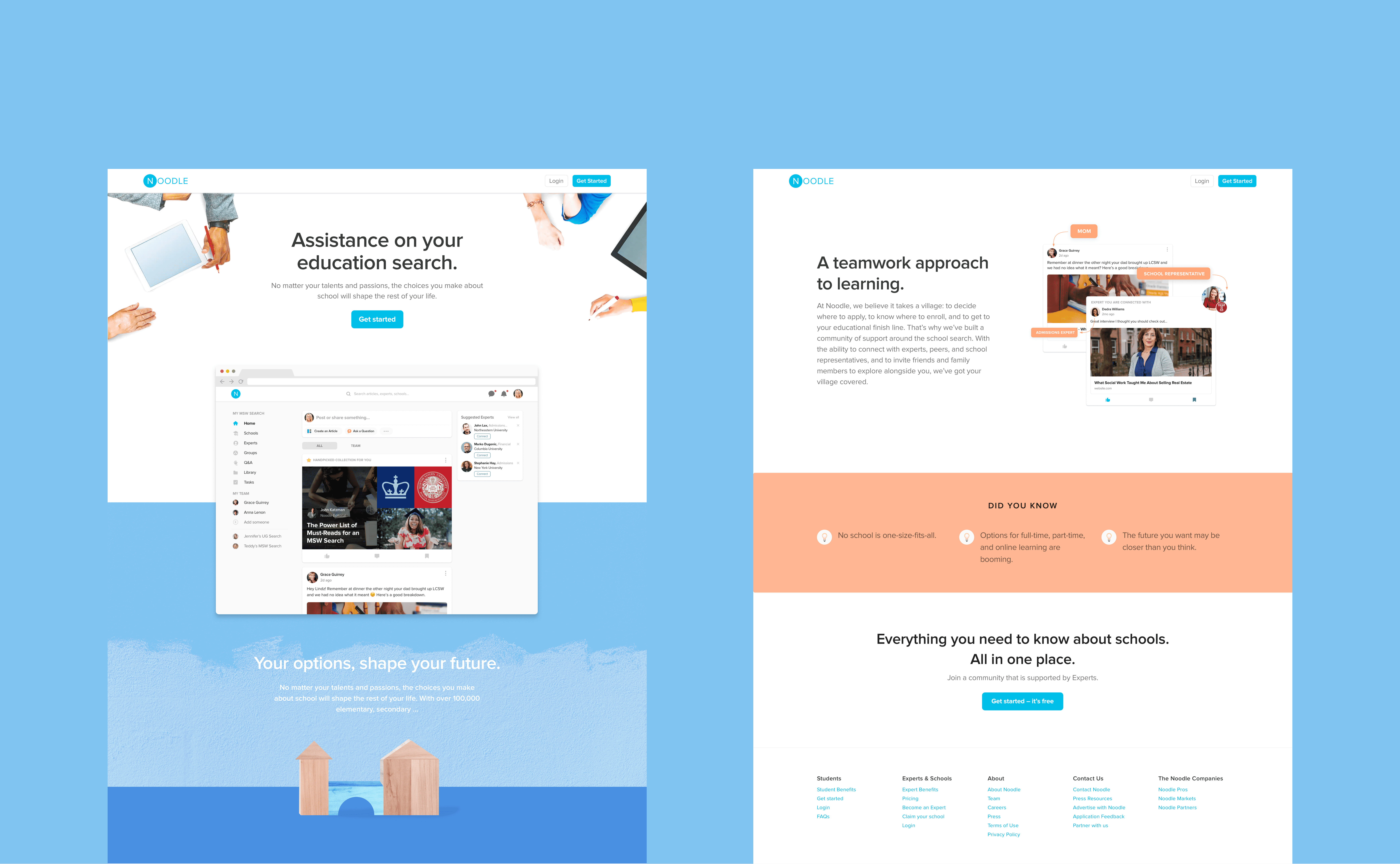Noodle Education marketing website responsive design by RocketAir