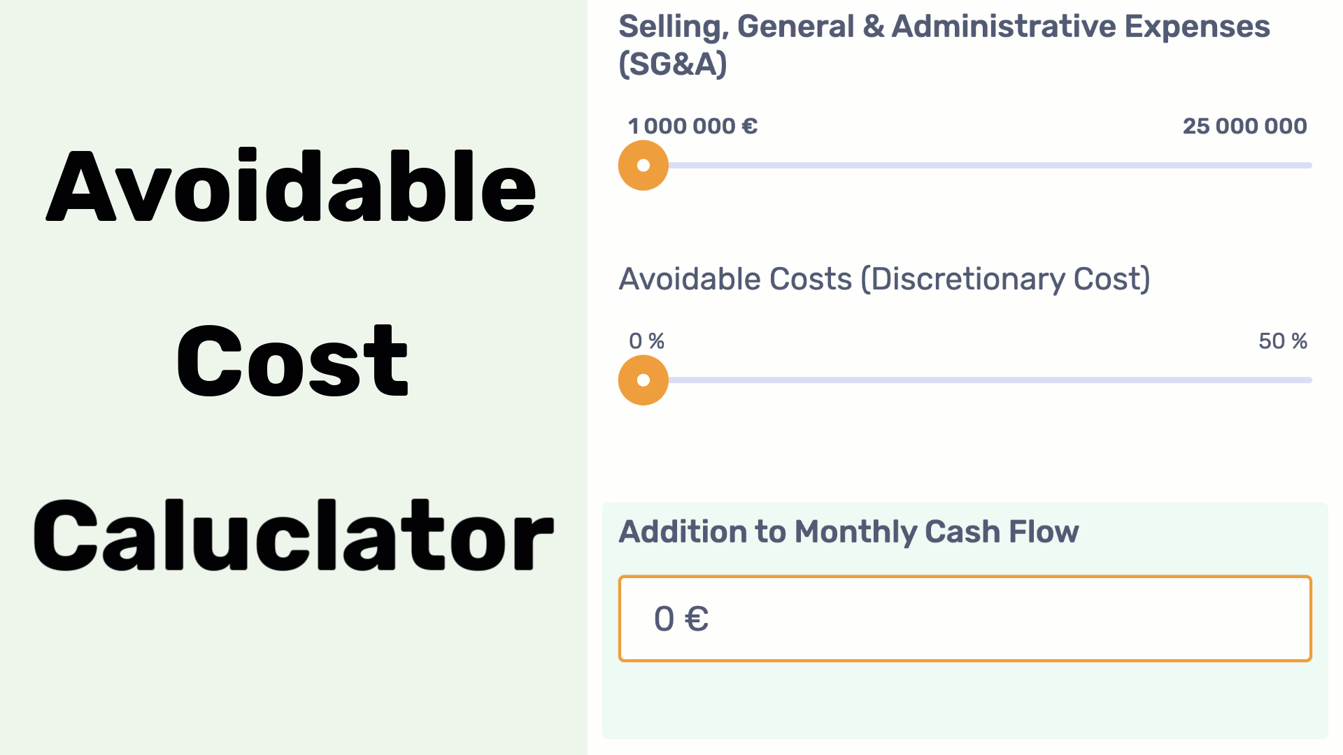 Avoidable Costs Calculator