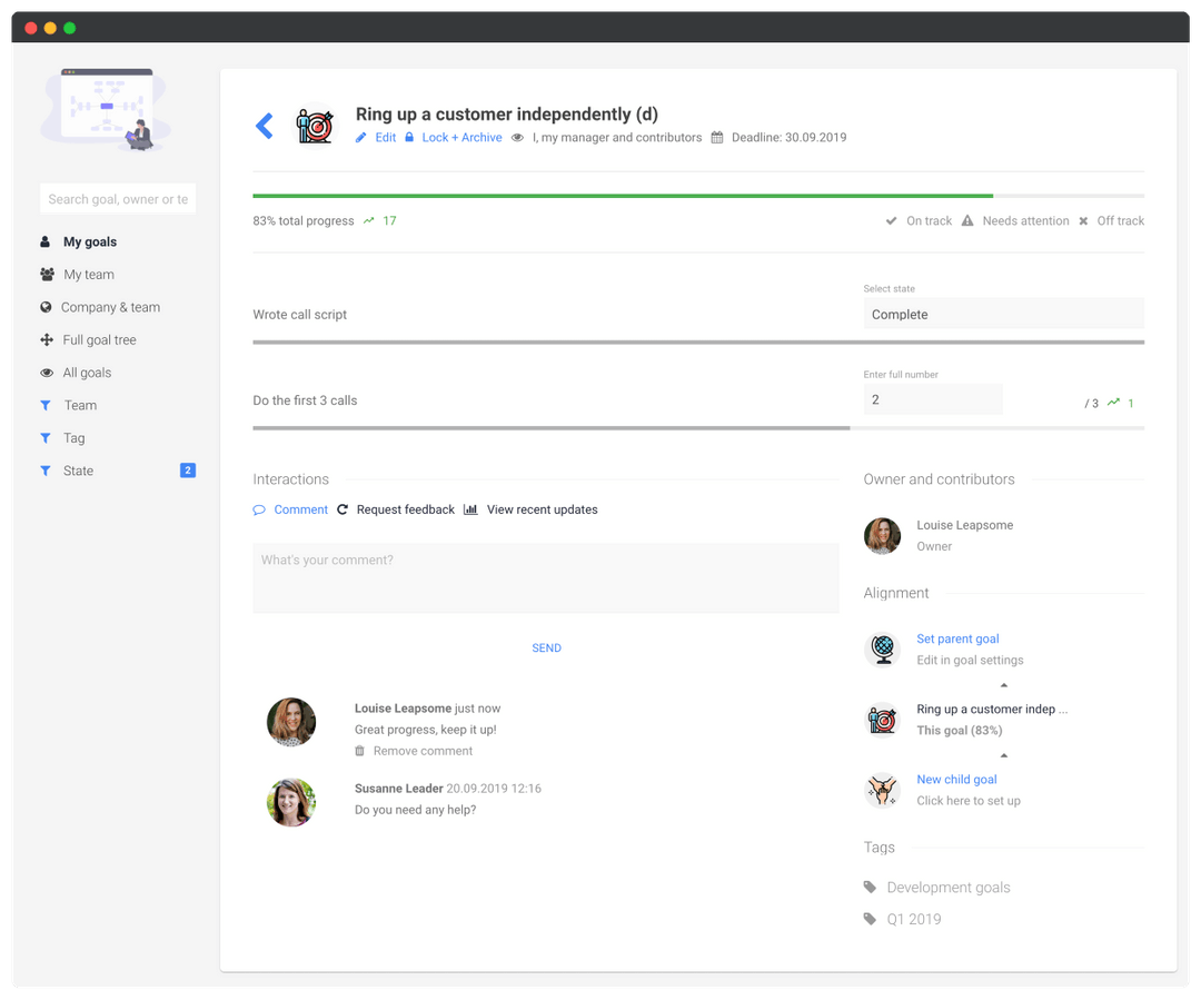 Engage and collaborate on goals