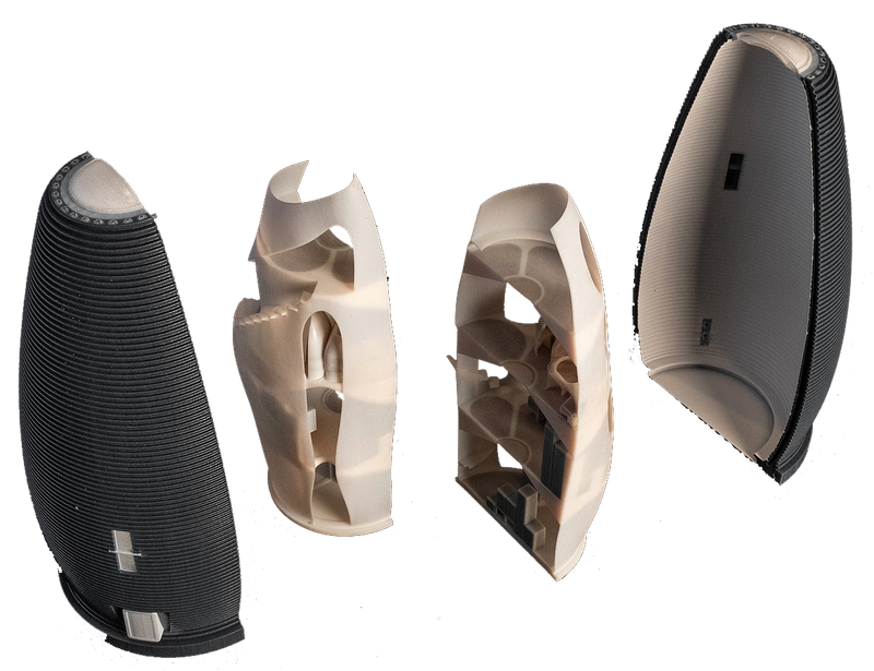 Marsha Marsha has a dual shell system that will protect its inhabitants from the extreme conditions on Mars. Its interior's design is described by the team as