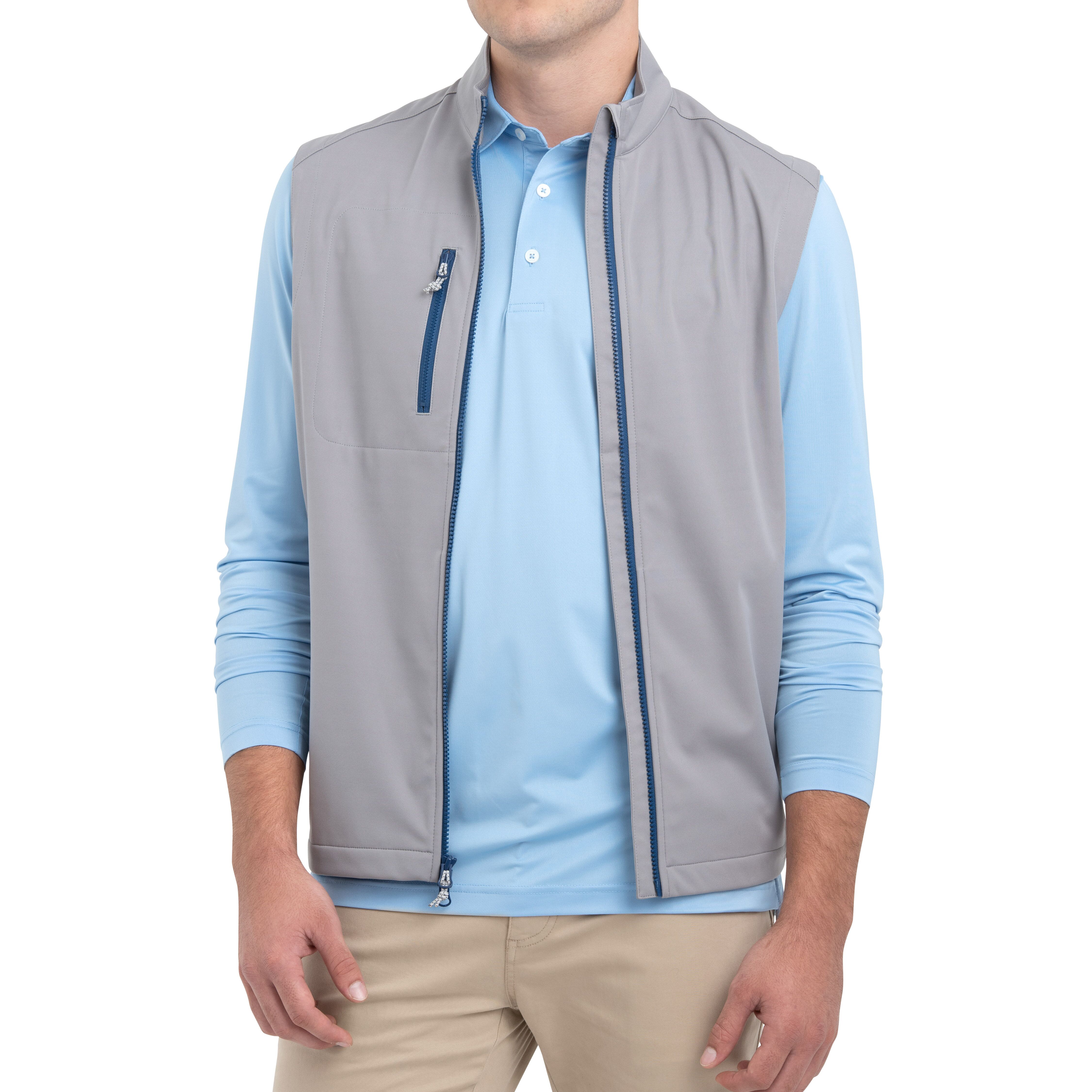 Crest 2-Way Zip Front Wind Vest (Steel)