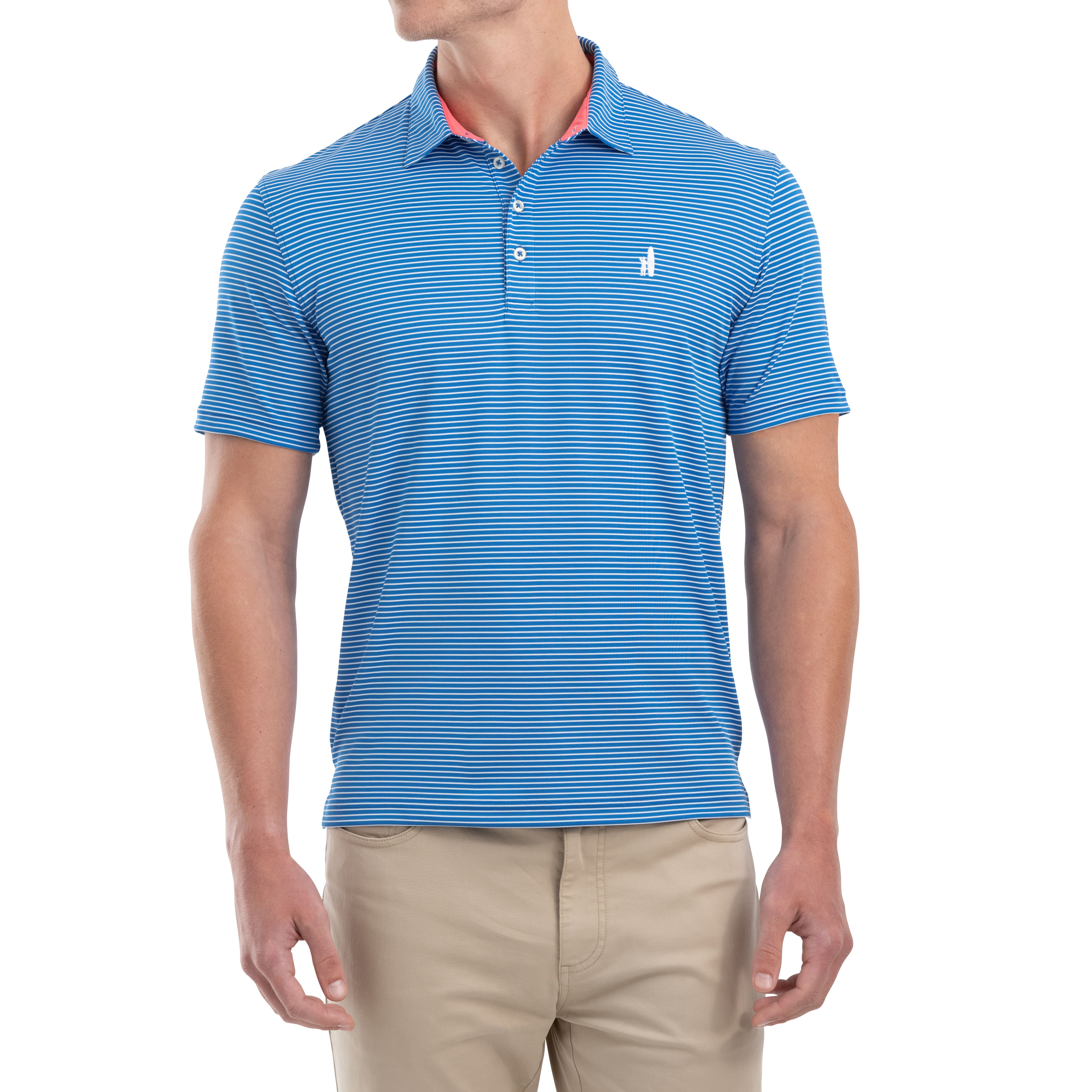 Merrins Striped PREP-FORMANCE Pique Polo (Marlin)