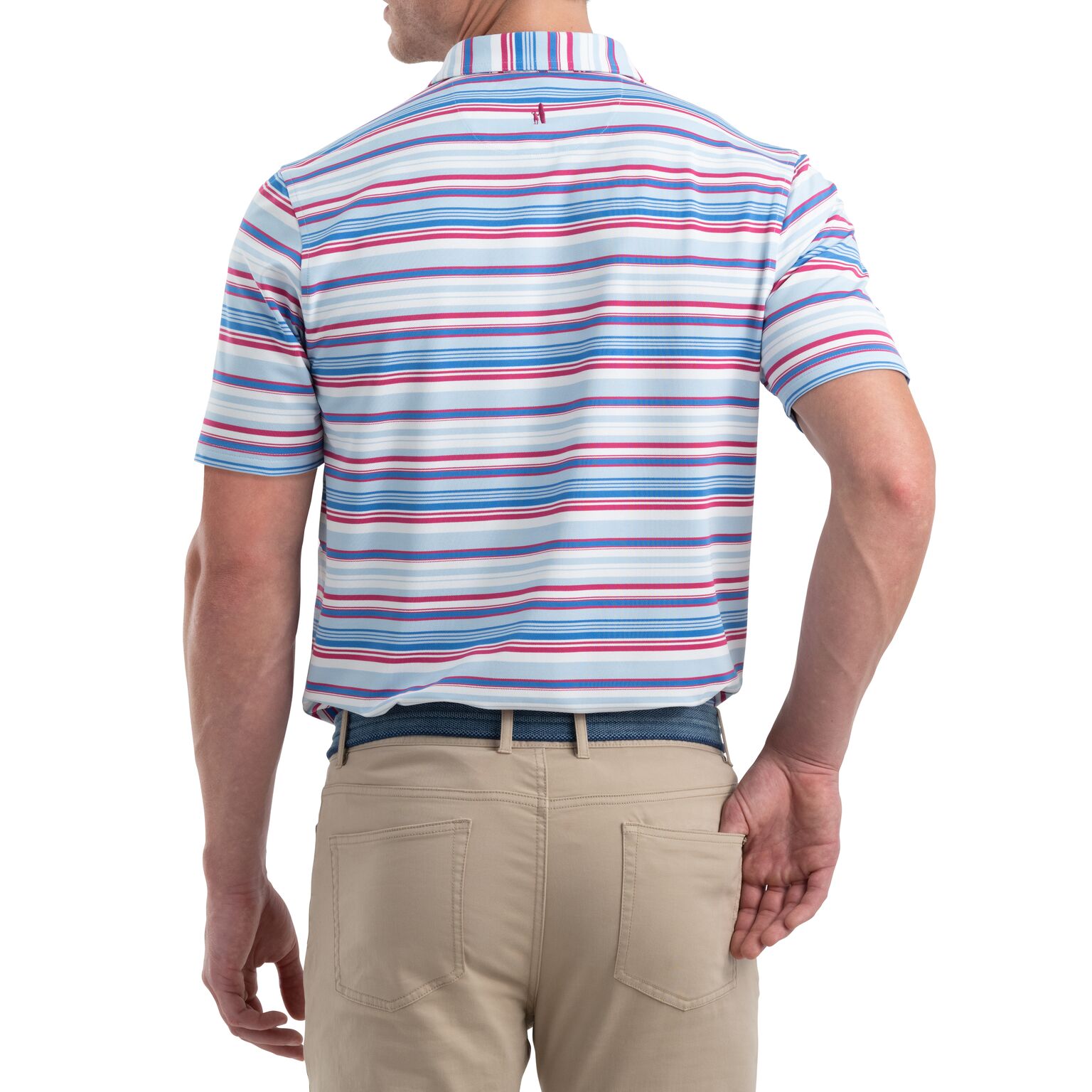 Seger Striped PREP-FORMANCE Pique Polo (Gulf Blue)