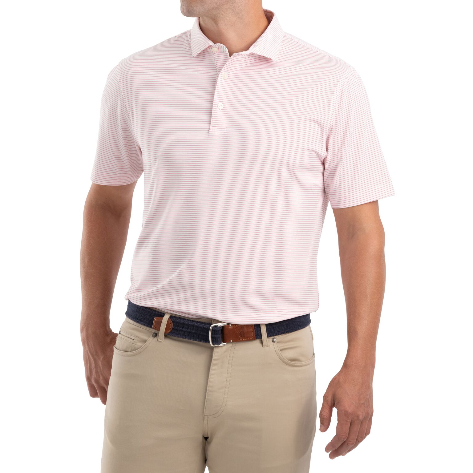 Albatross Striped PREP-FORMANCE Jersey Polo (Strawberry)
