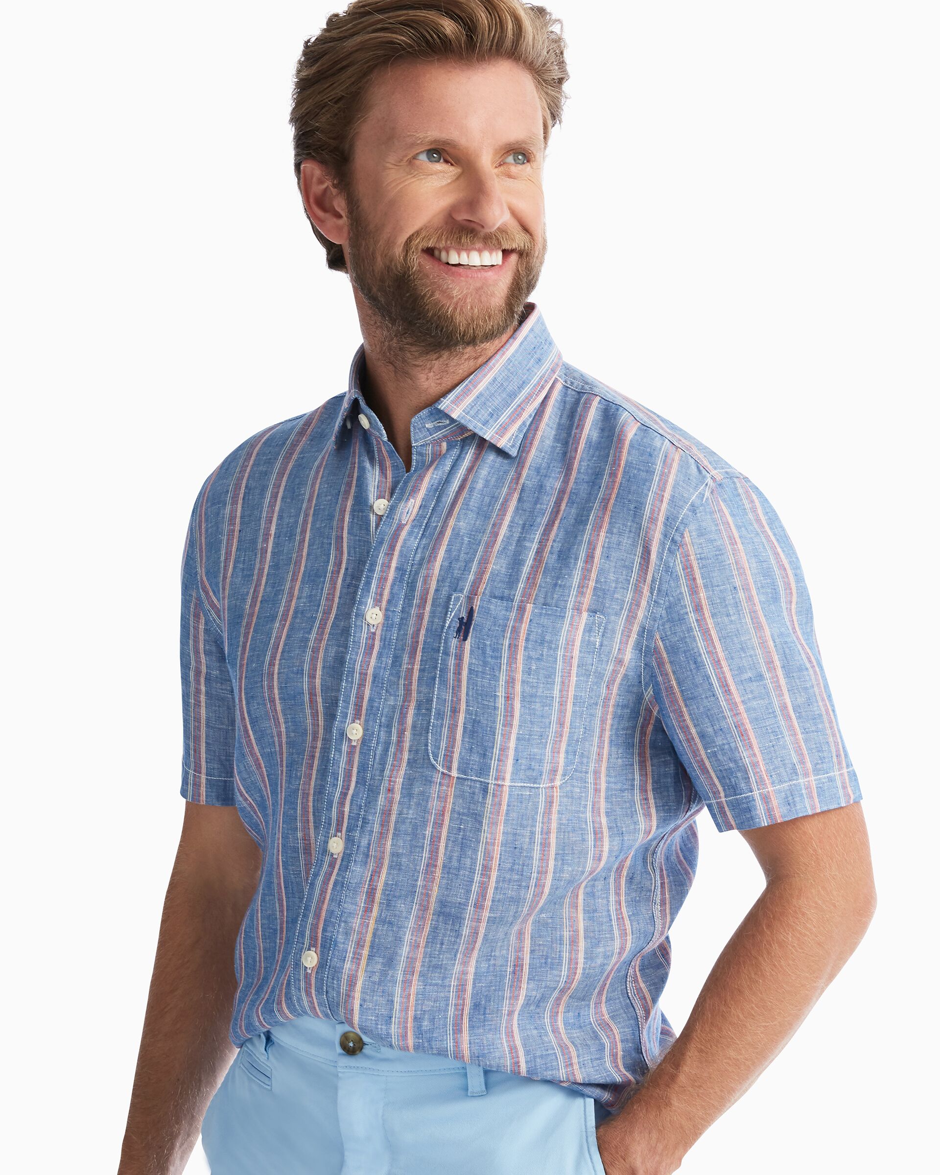 Solana Hangin' Out Button Down Short Sleeve Shirt (Chambray)
