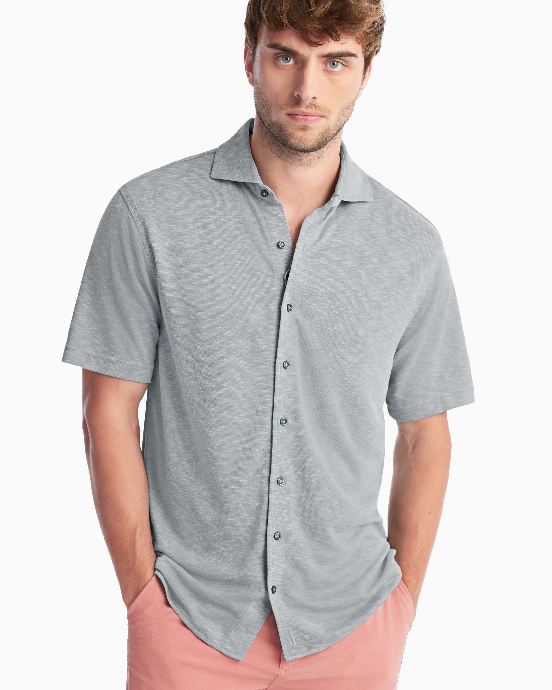 Stokes Prep-Formance Short Sleeve Button Down Shirt (Cloudbreak)