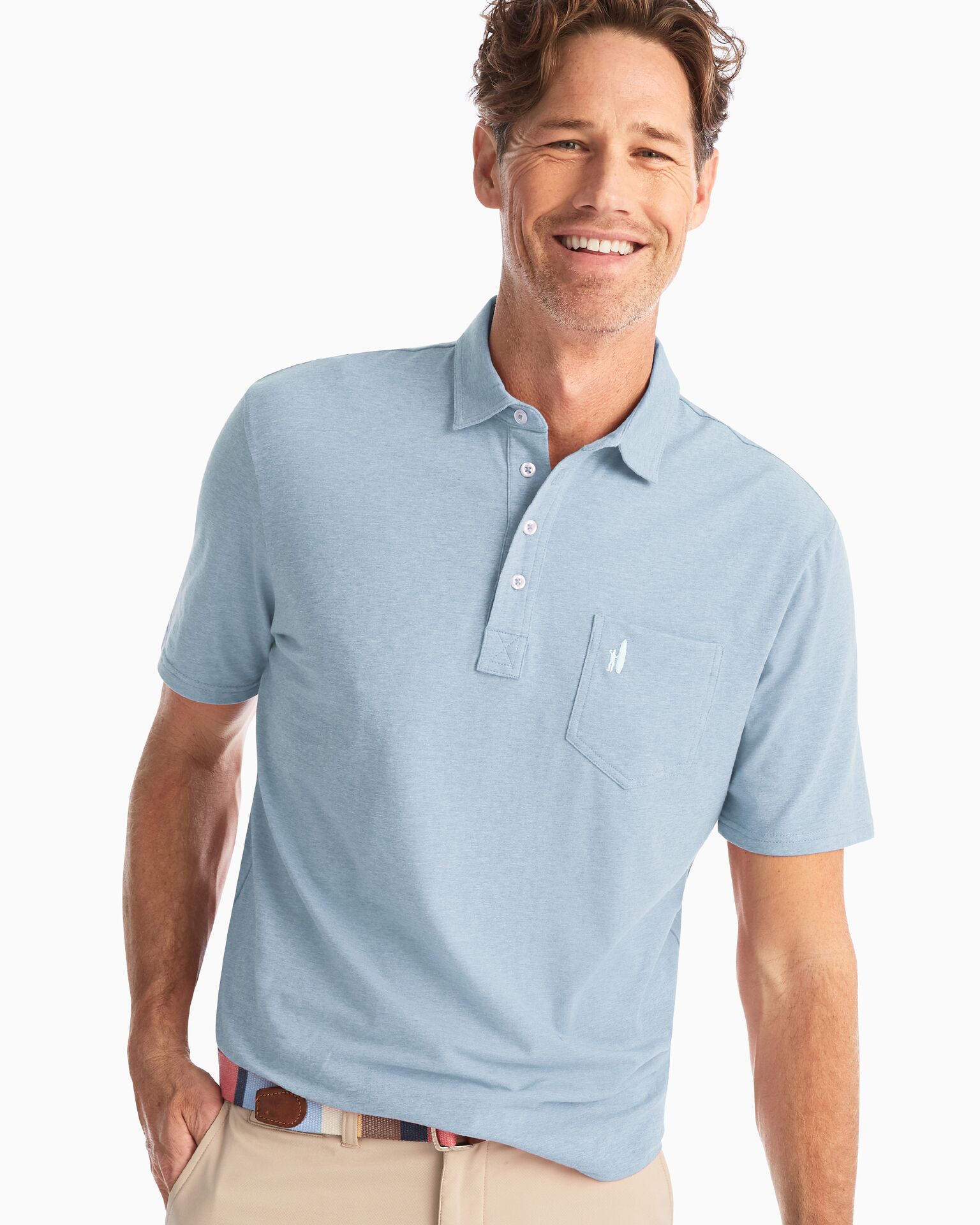 Heathered Original Polo (Gulf Blue)