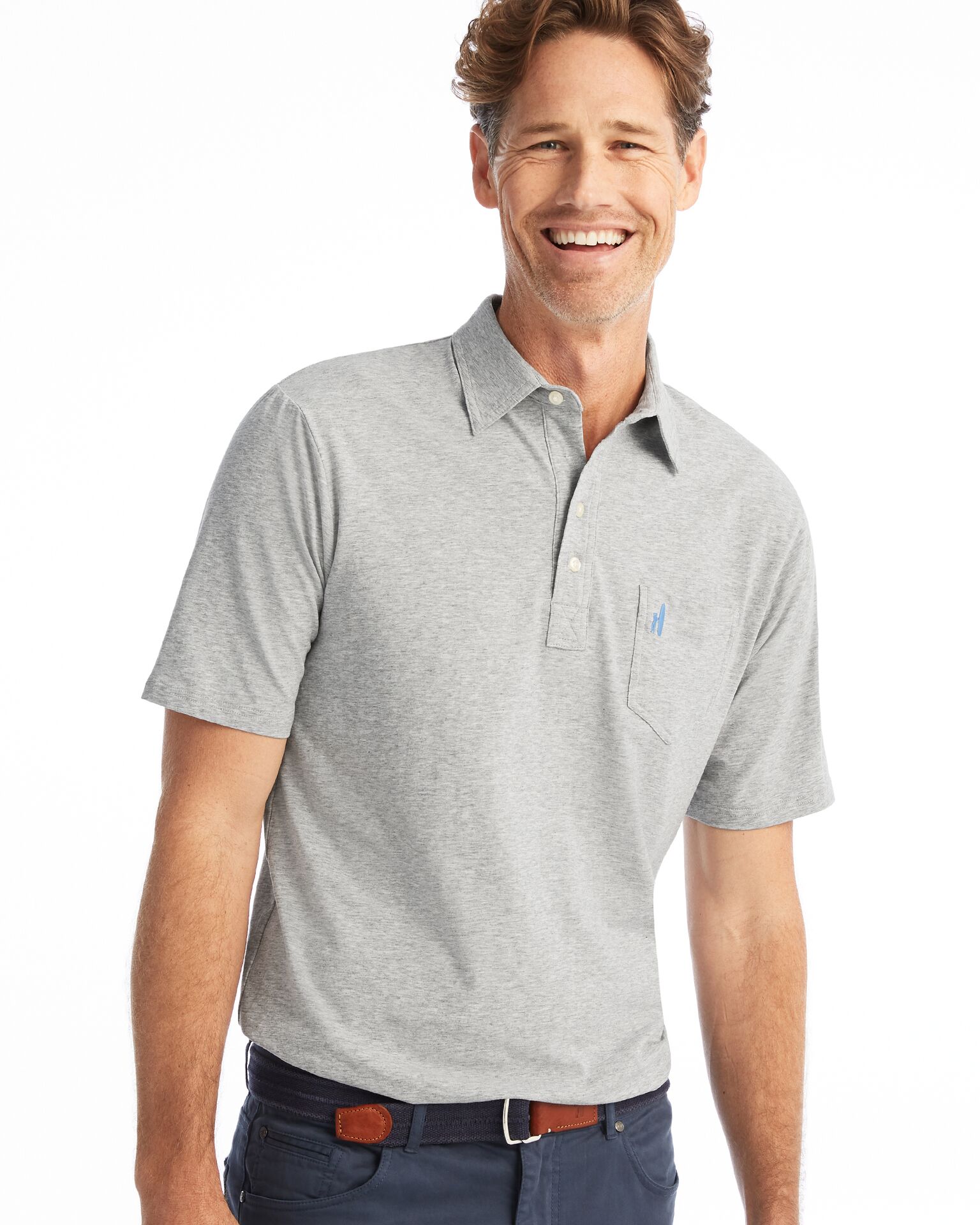 Heathered Original Polo (Heather Gray )