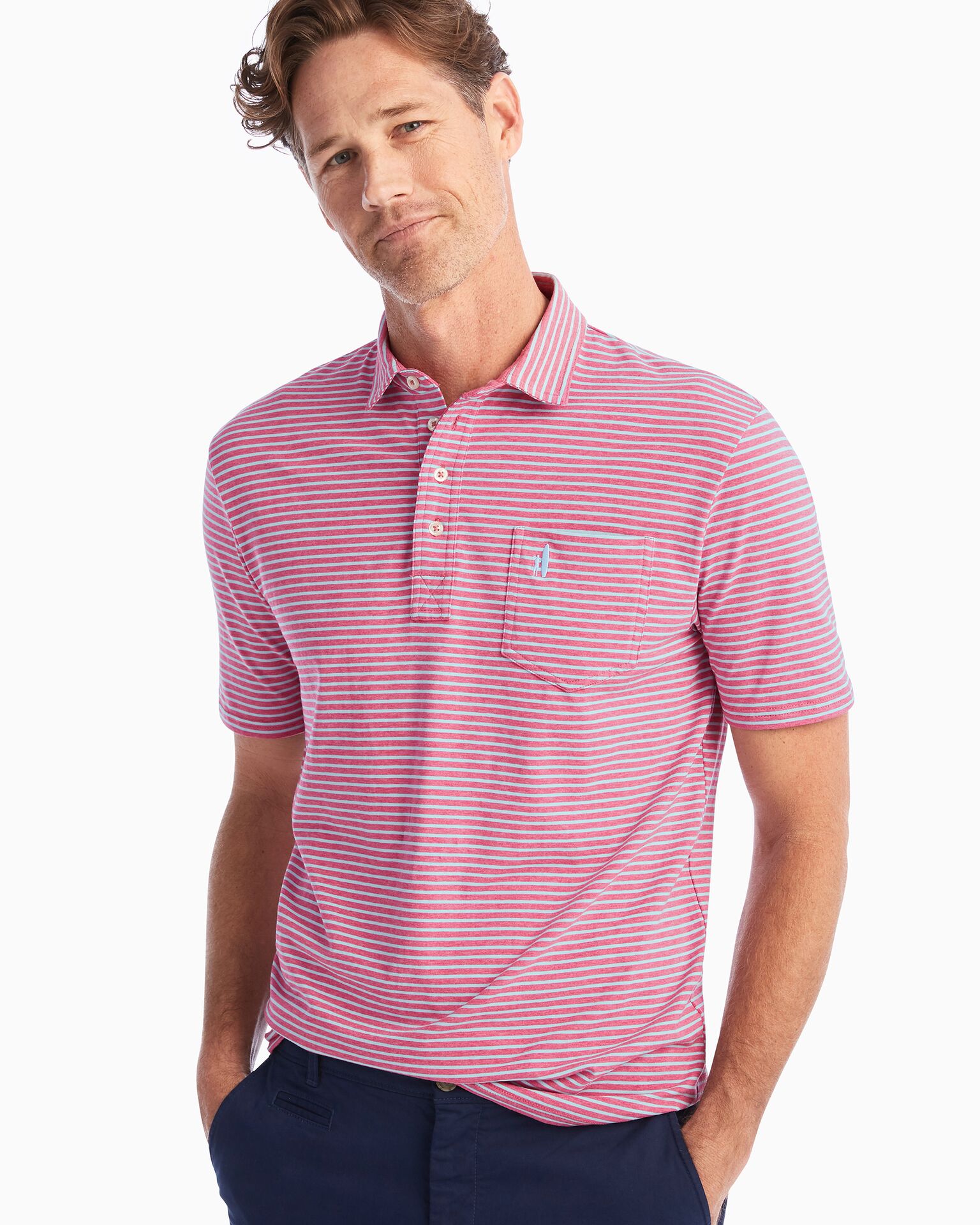 The Sean 4-Button Polo (Rio Red)