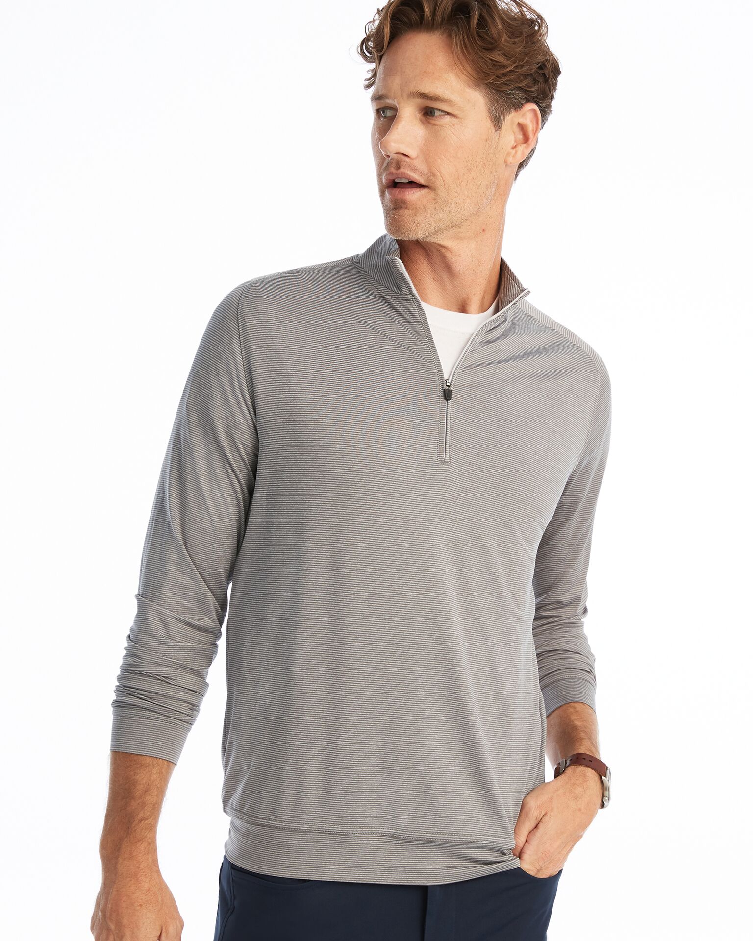 Vaughn Striped PREP-FORMANCE 1/4 Pullover (Meteor)