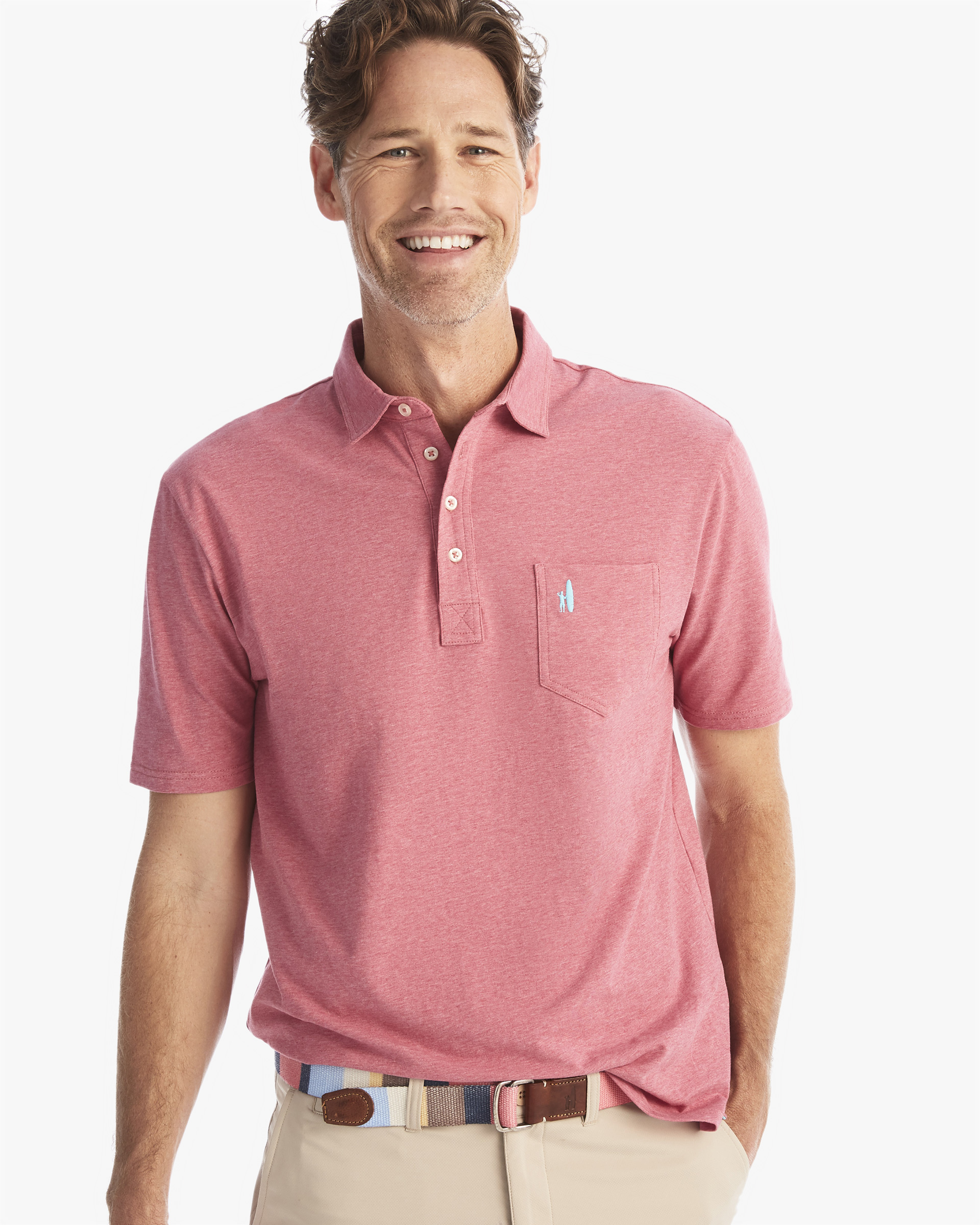 Heathered Original Polo (Rio Red)