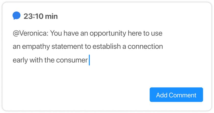 coaching comment on call center voice call