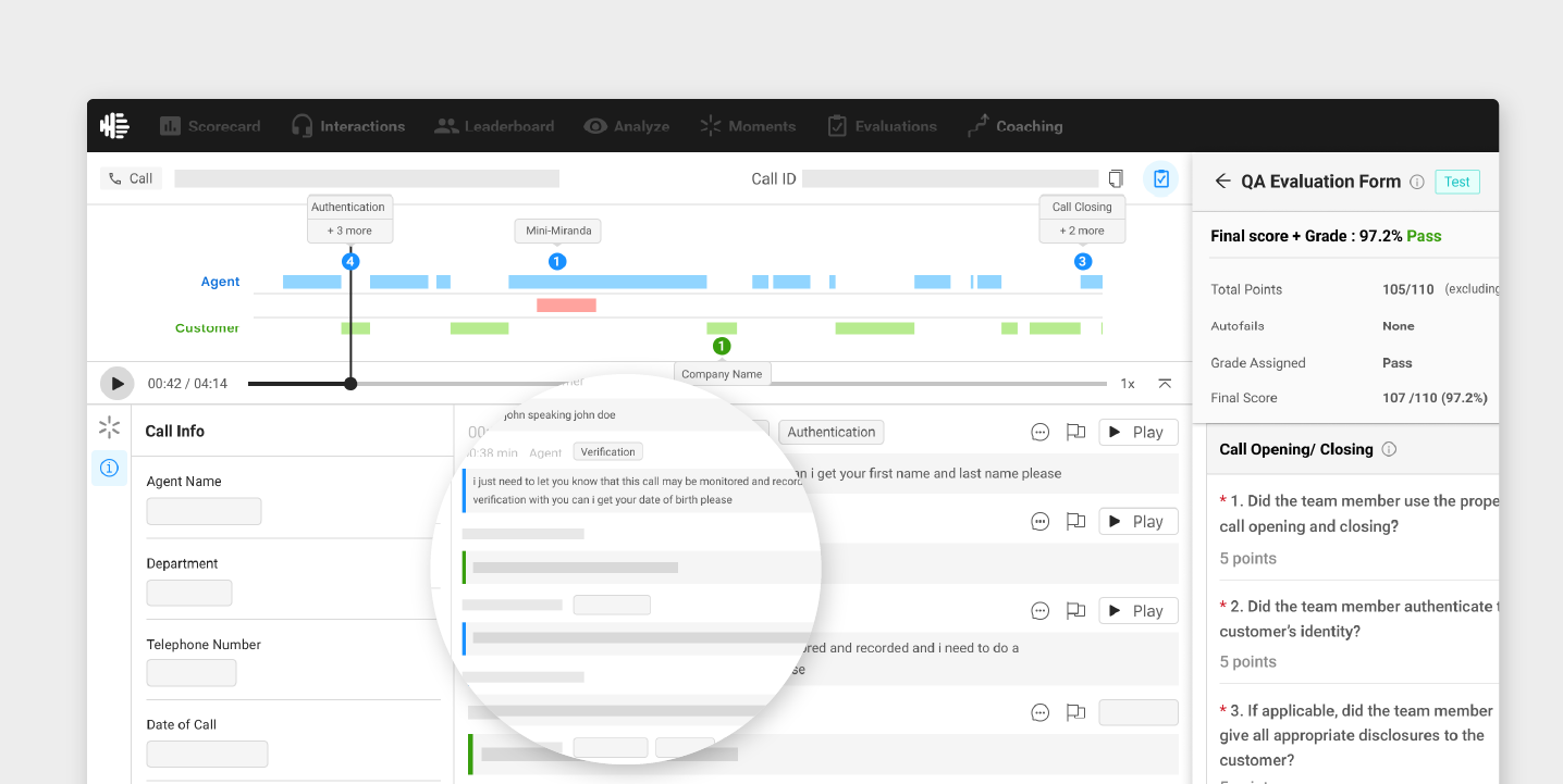 selective redaction with contact center AI
