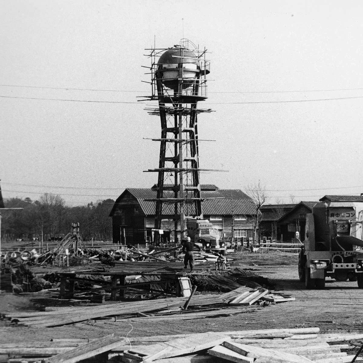 ASIJ Chofu Campus Water Tower Construction from 1963