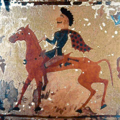 The Pazyryk Horseman with his clear moustache