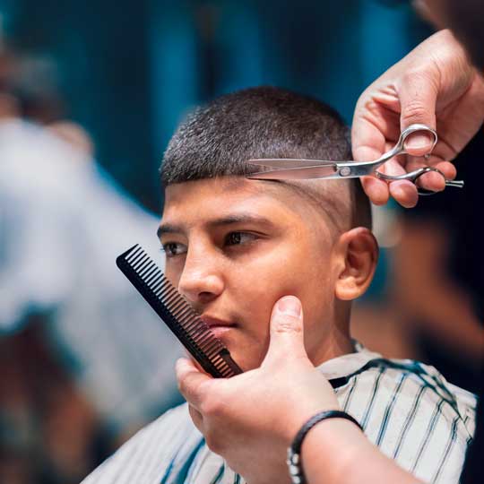 Barber Cutting Hair