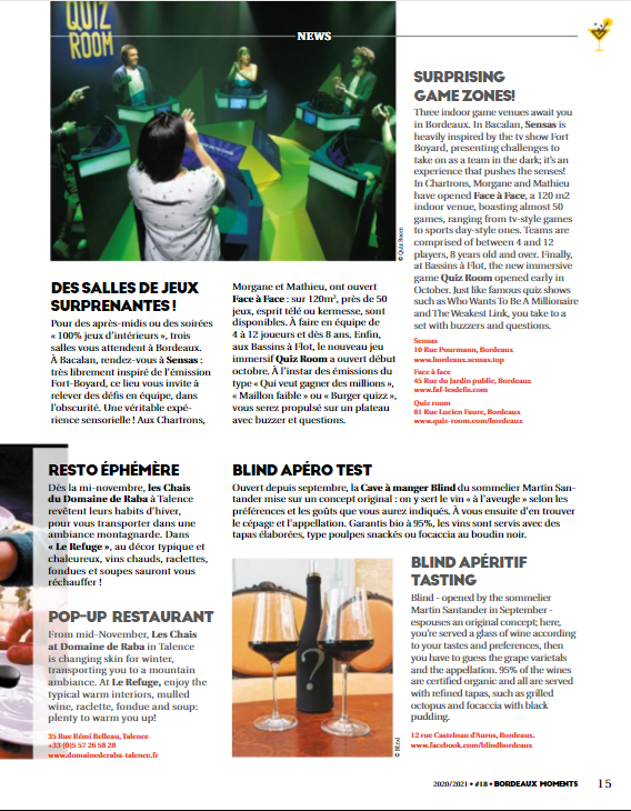 Article sur Quiz Room