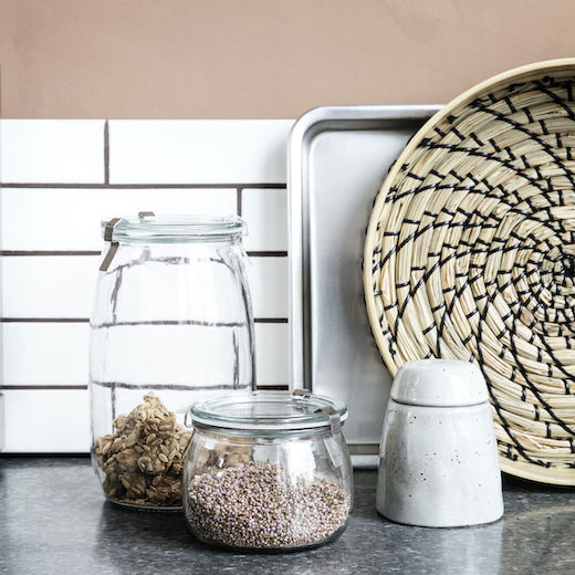 Bocal en verre loquets métalliques grand
