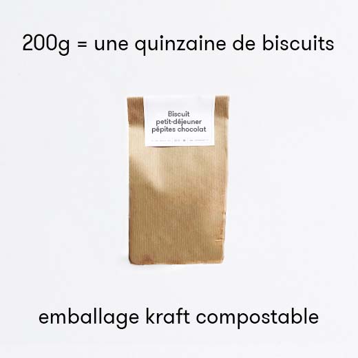 Biscuits petit déjeuner pépites de chocolat noir 