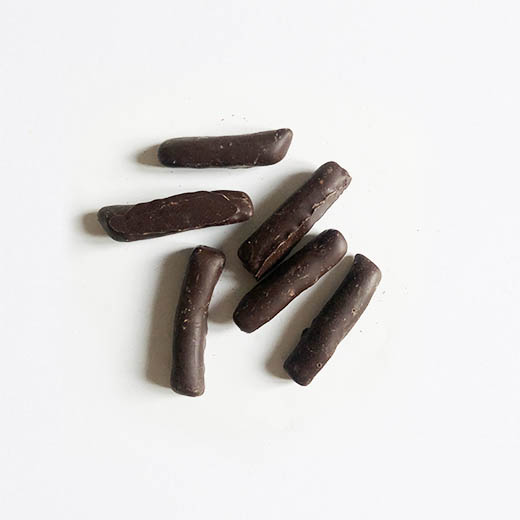 Gingembre confit enrobé chocolat noir bio