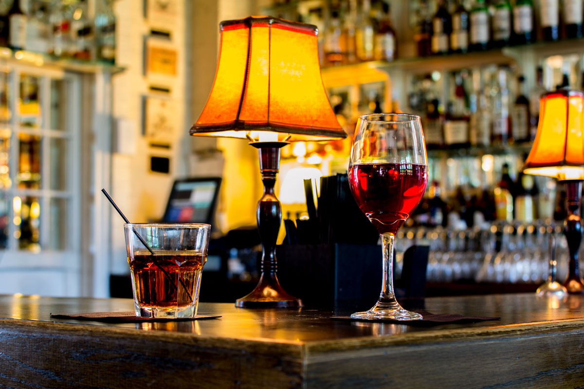 Happy hour drinks in the Members Bar