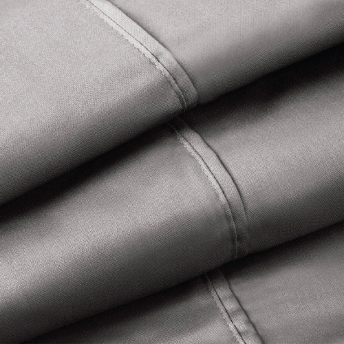 Close up image of Daniel Brighton sheet set in Charcoal