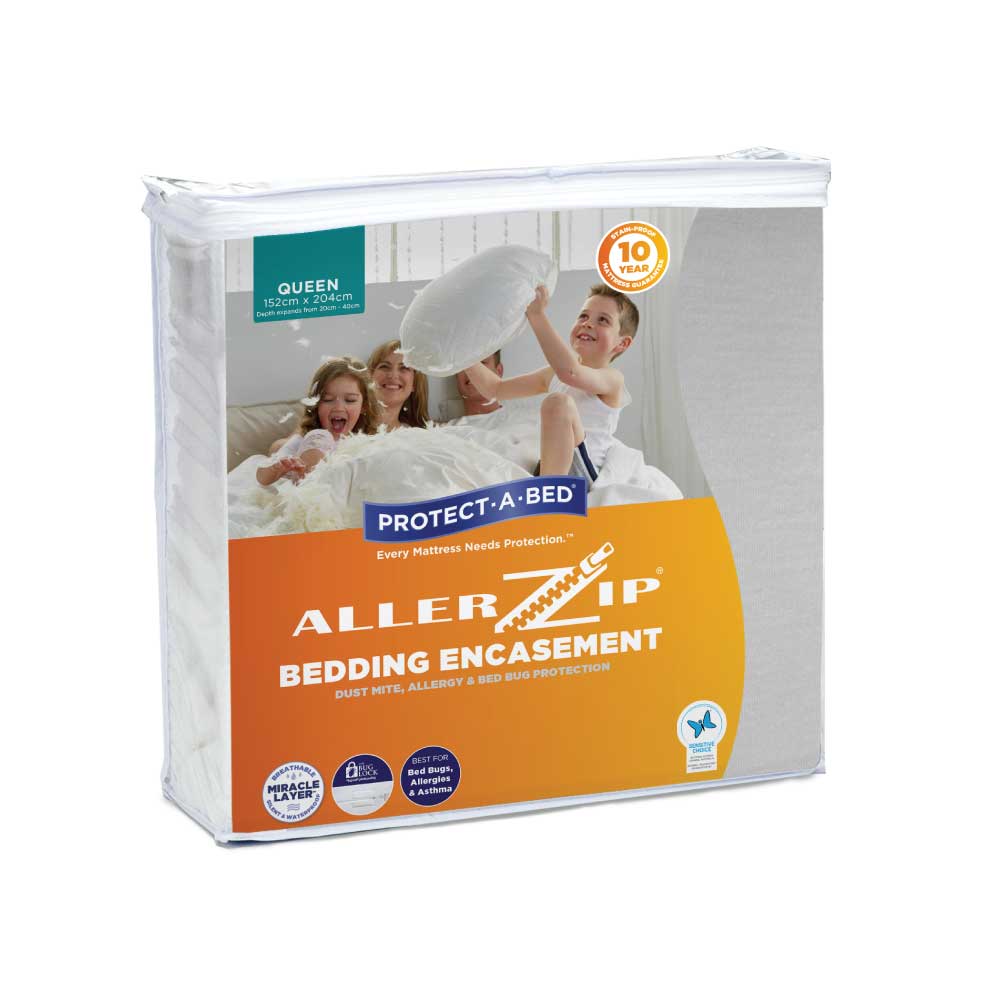 Protect-A-Bed Allerzip Smooth Anti-Allergy Fully Encased Waterproof Mattress Protector