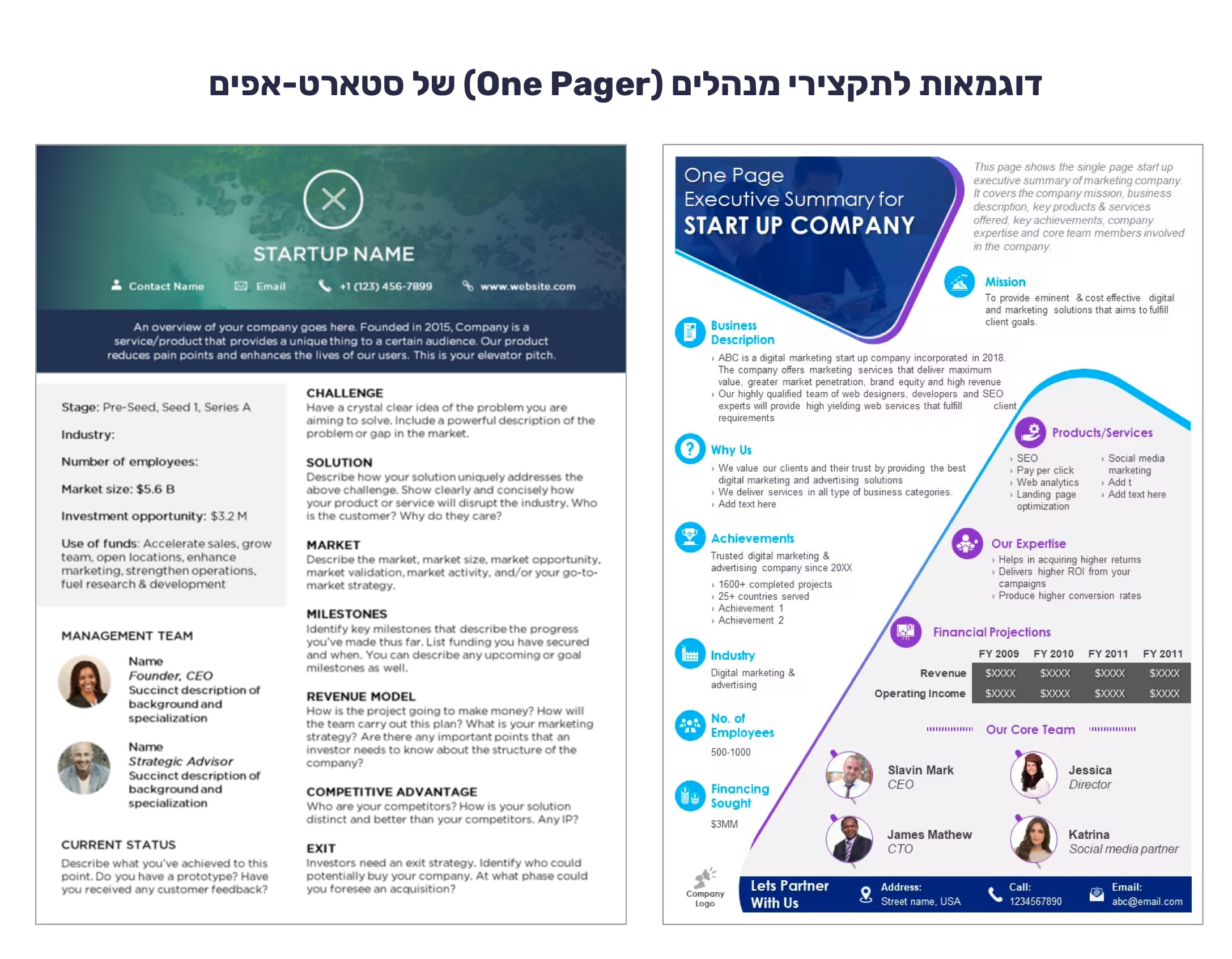 תקציר מנהלים לדוגמא