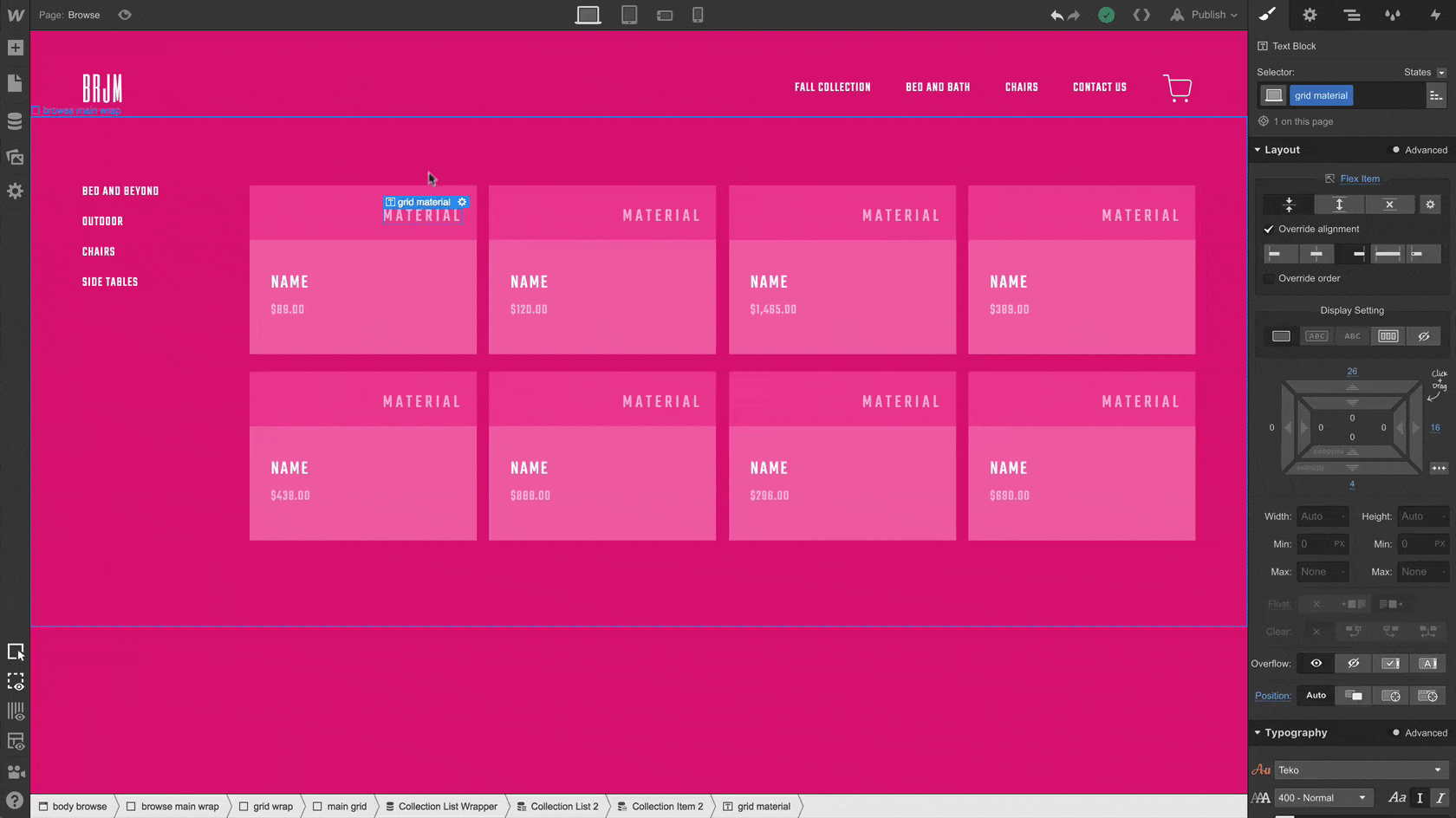 עבודה עם CMS ב-Webflow