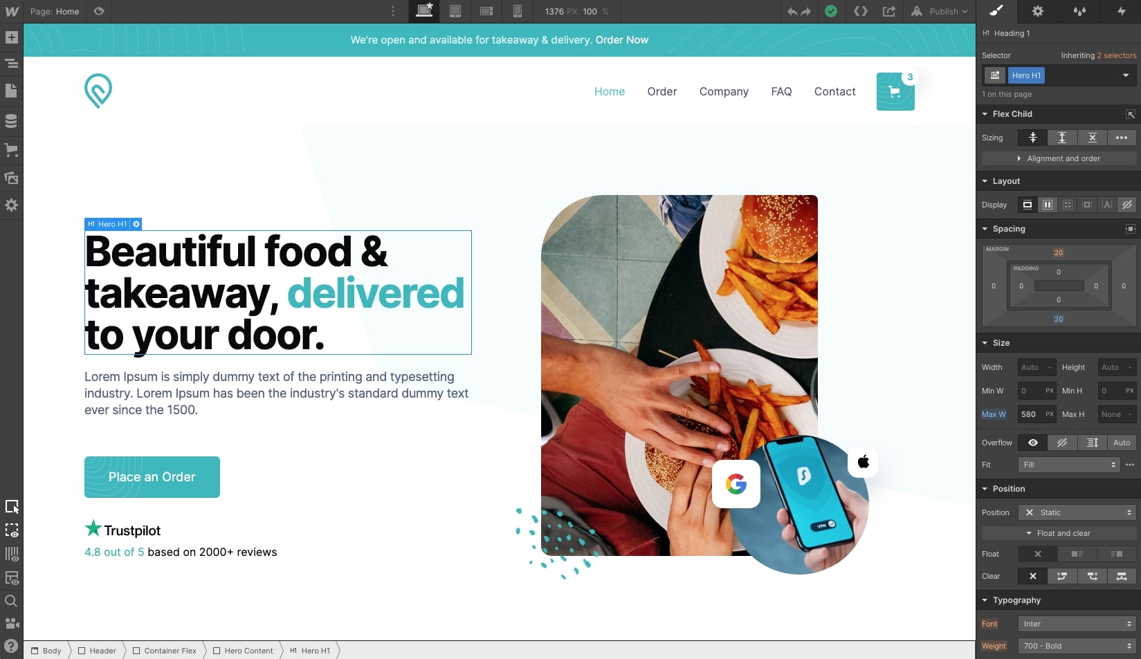 בניית אתרים עם Webflow
