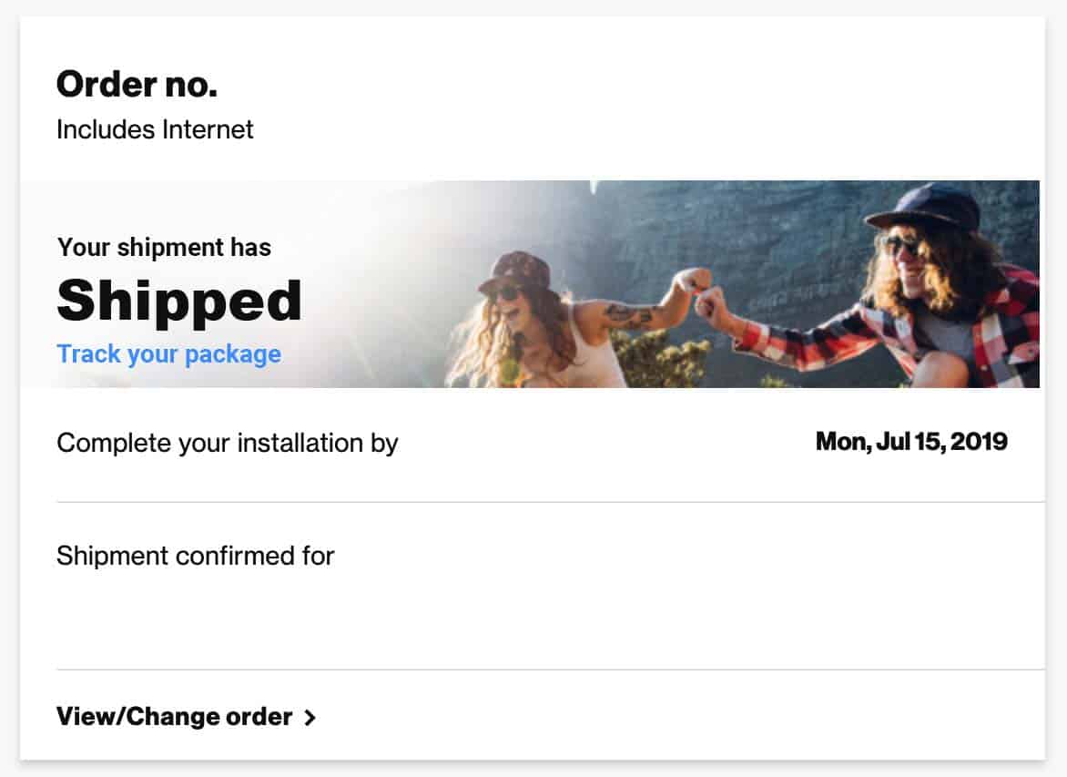 My version of what the screen should say - which is Shipped, when shipped with a link to track.